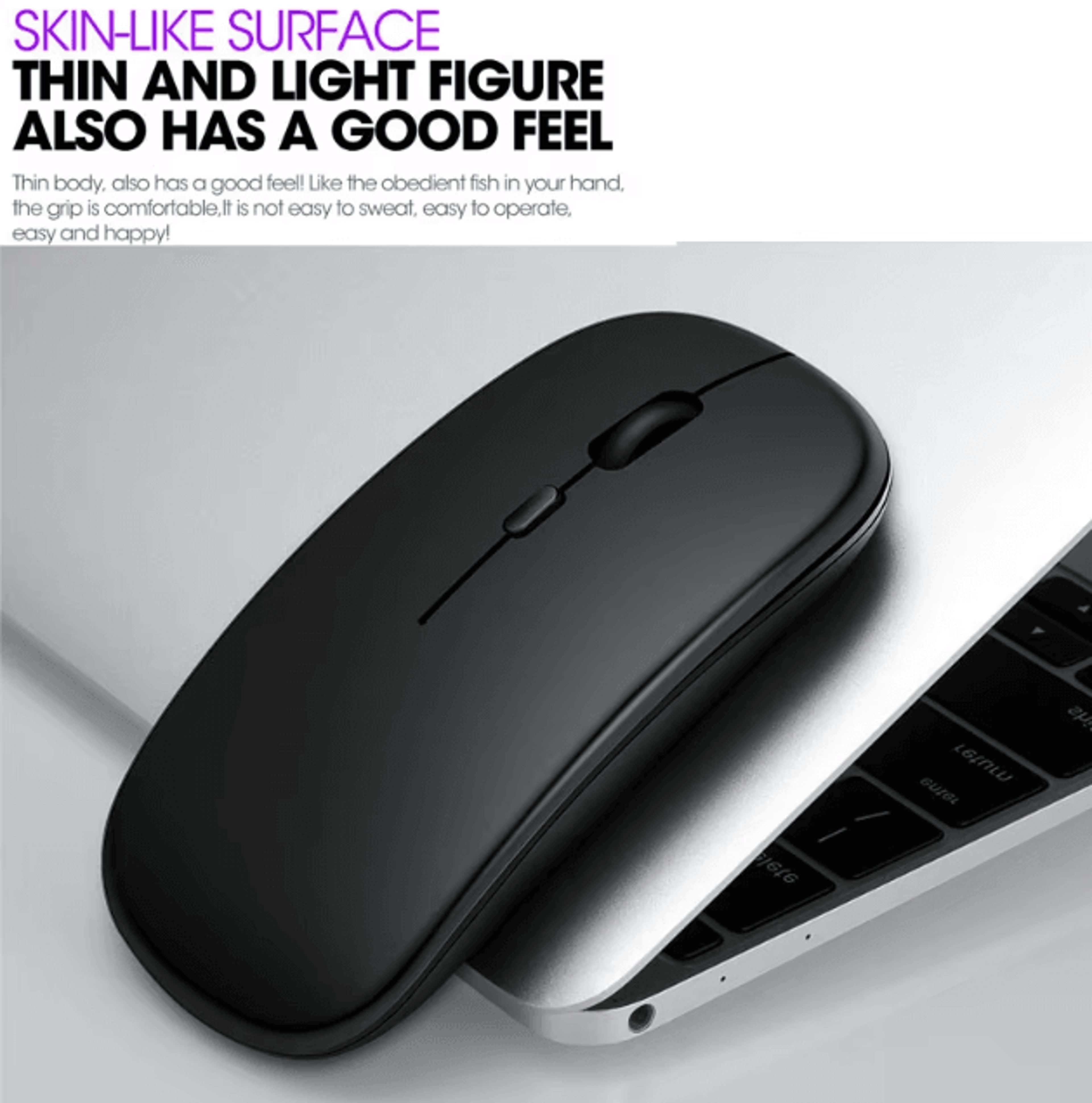 AirGlide Duo  UltraThin DualMode Wireless Mouse With Bluetooth 50 And 24GHz For Laptop And Tablet 1