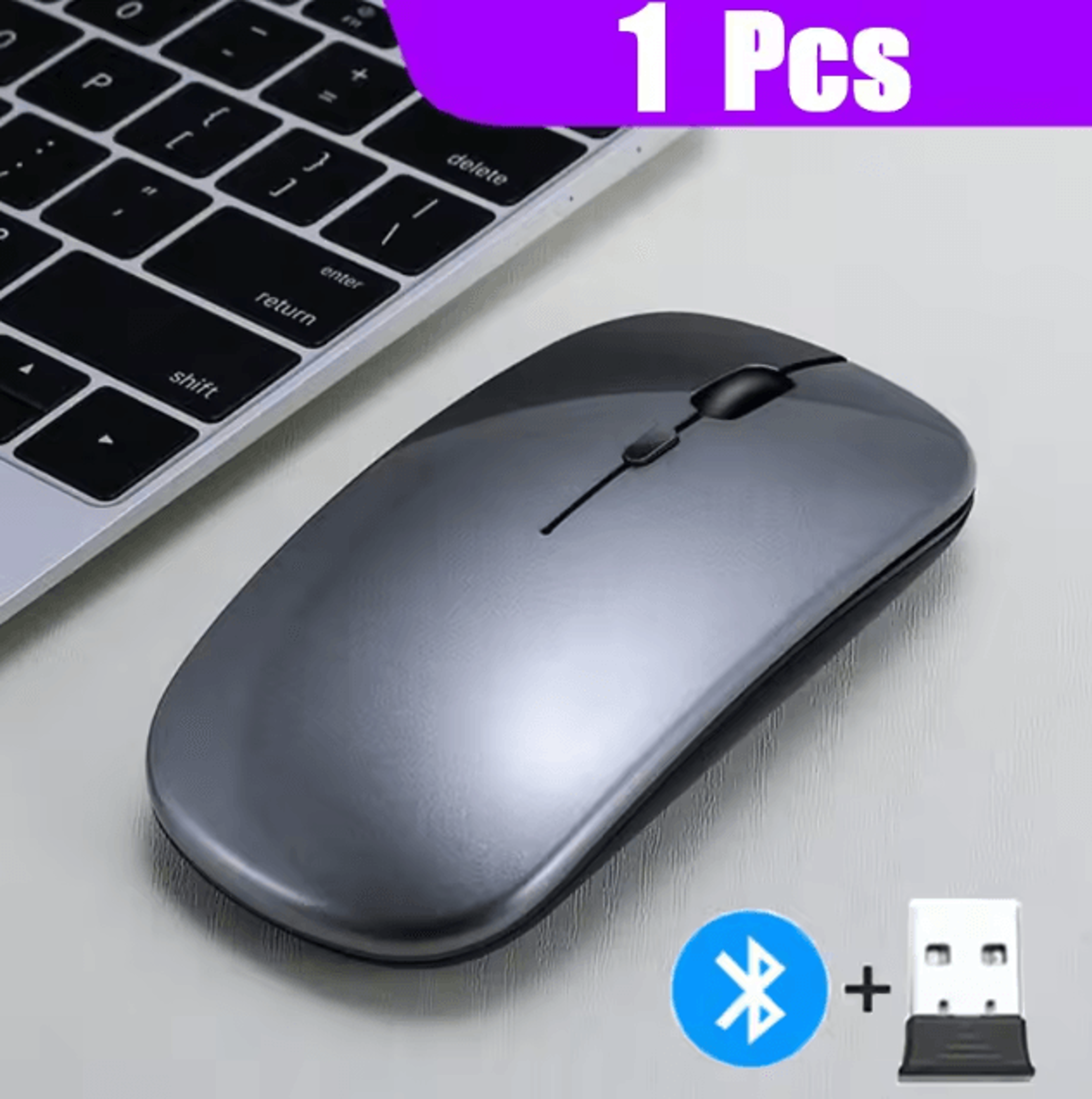 AirGlide Duo  UltraThin DualMode Wireless Mouse With Bluetooth 50 And 24GHz For Laptop And Tablet 3