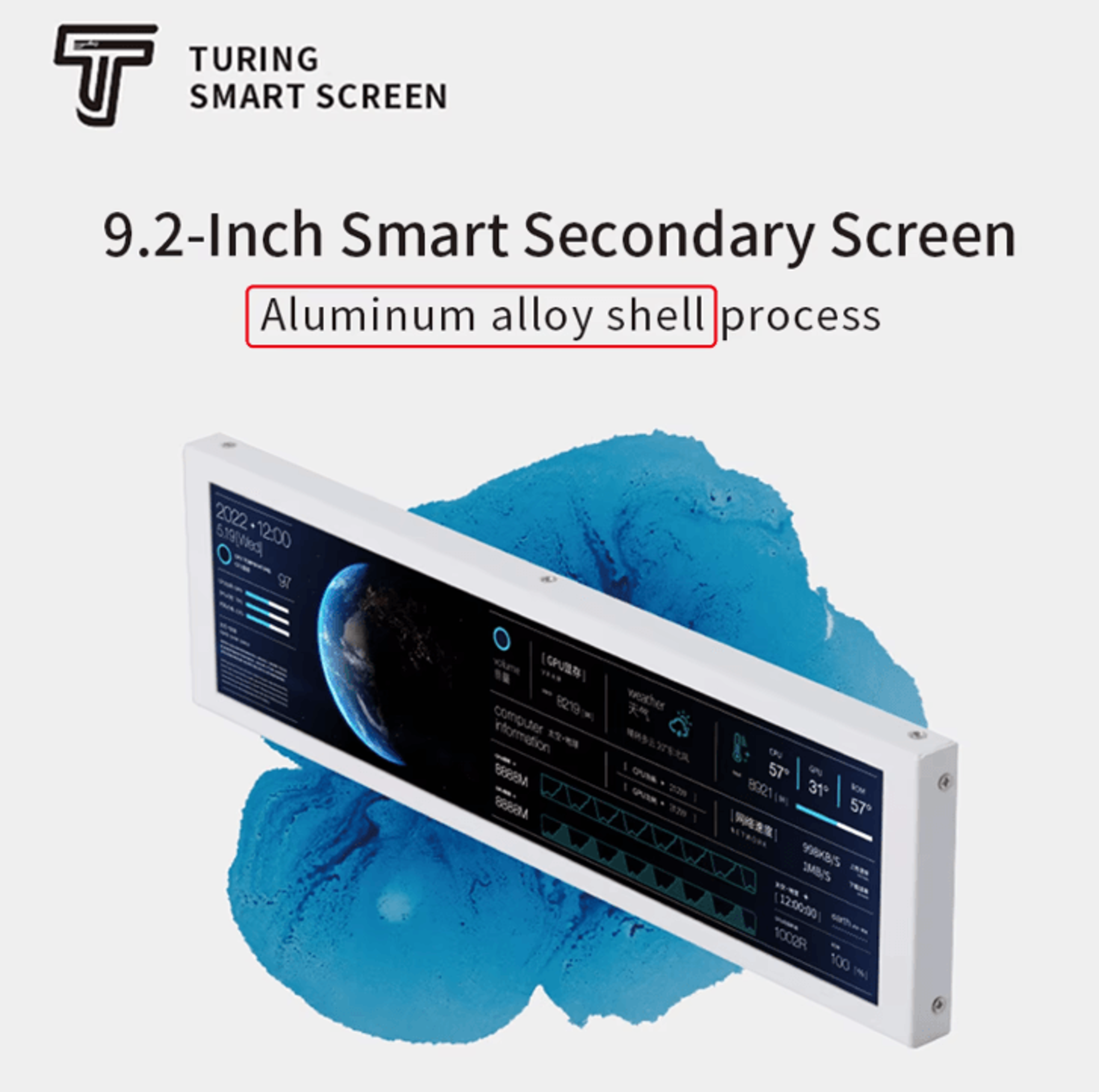 TURZX 92 Inches USBC Secondary Monitor  IPS LCD Sub Screen With HighResolution Display 1
