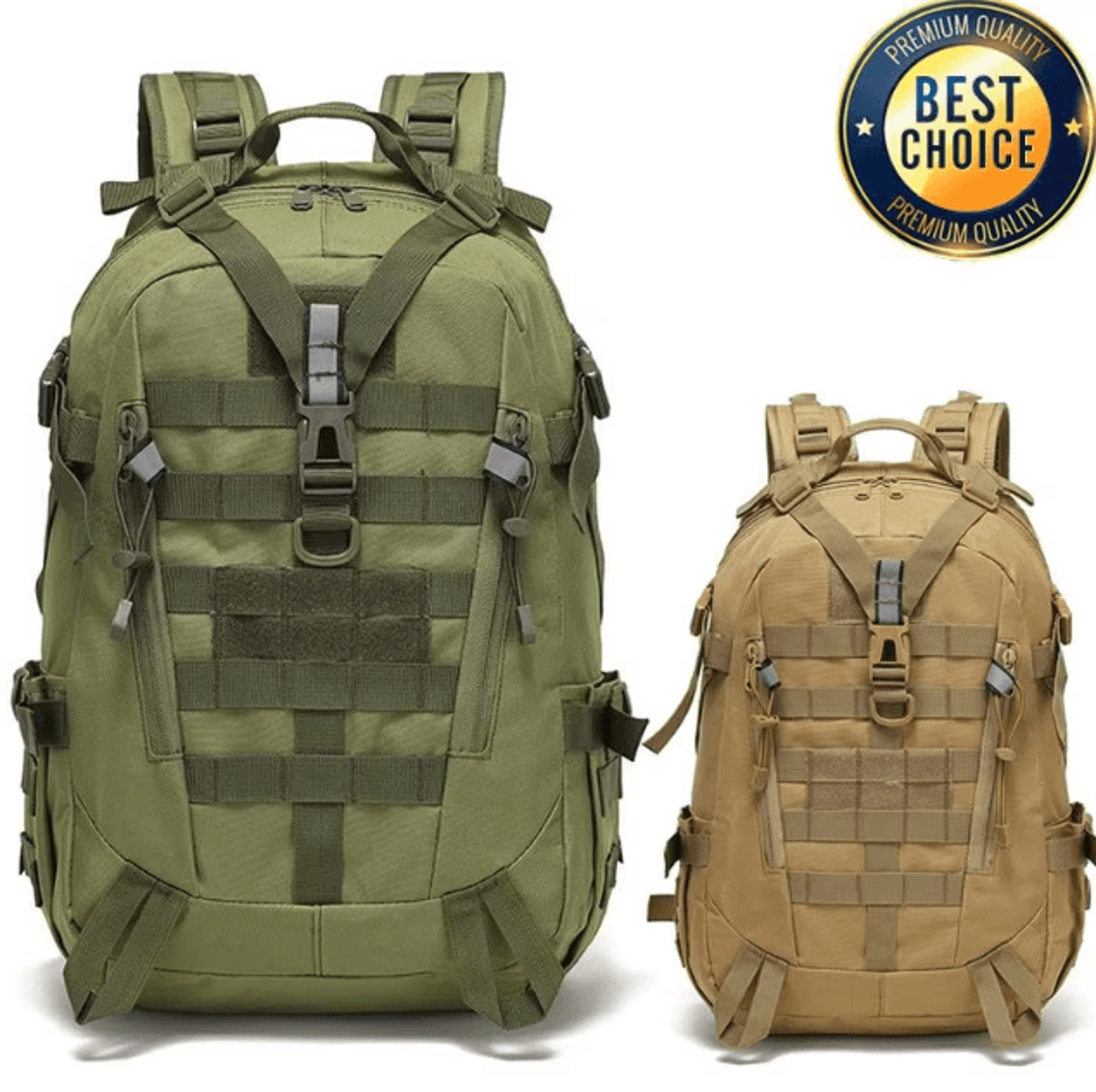 Sentinel Tactical Reflective Backpack  MOLLE Outdoor Rucksack For Hiking Camping  Travel 0