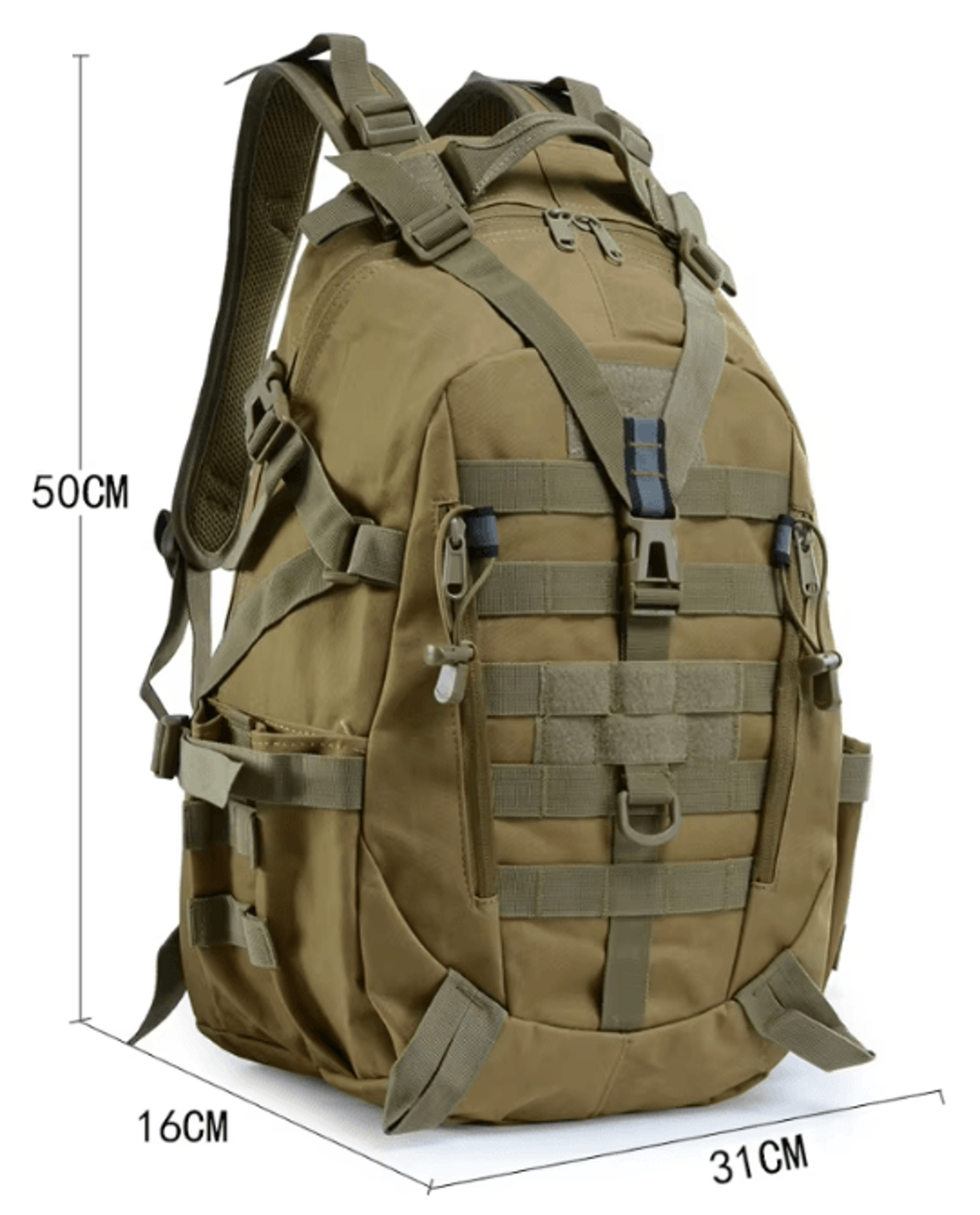 Sentinel Tactical Reflective Backpack  MOLLE Outdoor Rucksack For Hiking Camping  Travel 5