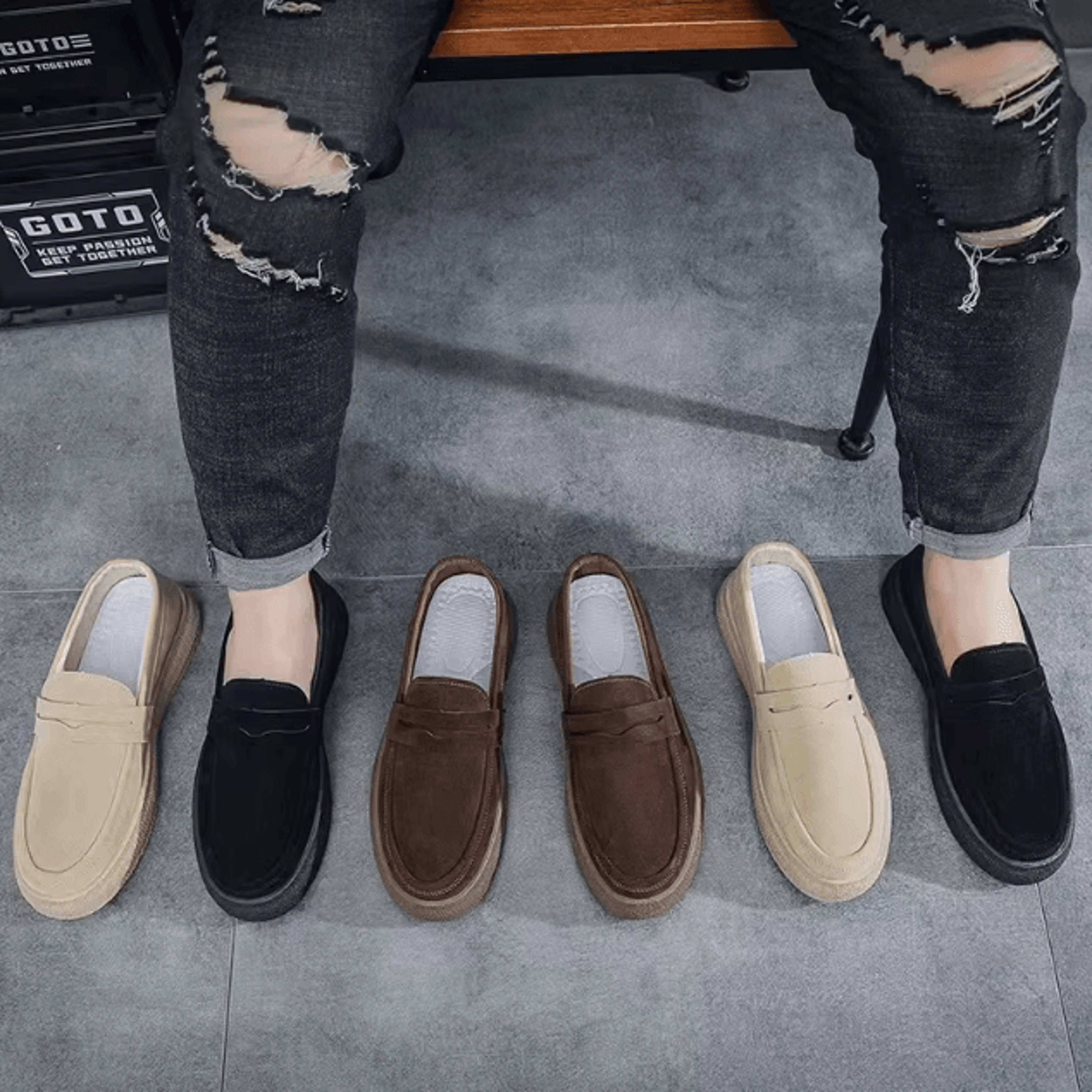 Fashion Platform Mens Casual Loafers Lightweight Breathable Slip On Walking And Driving Shoes 0