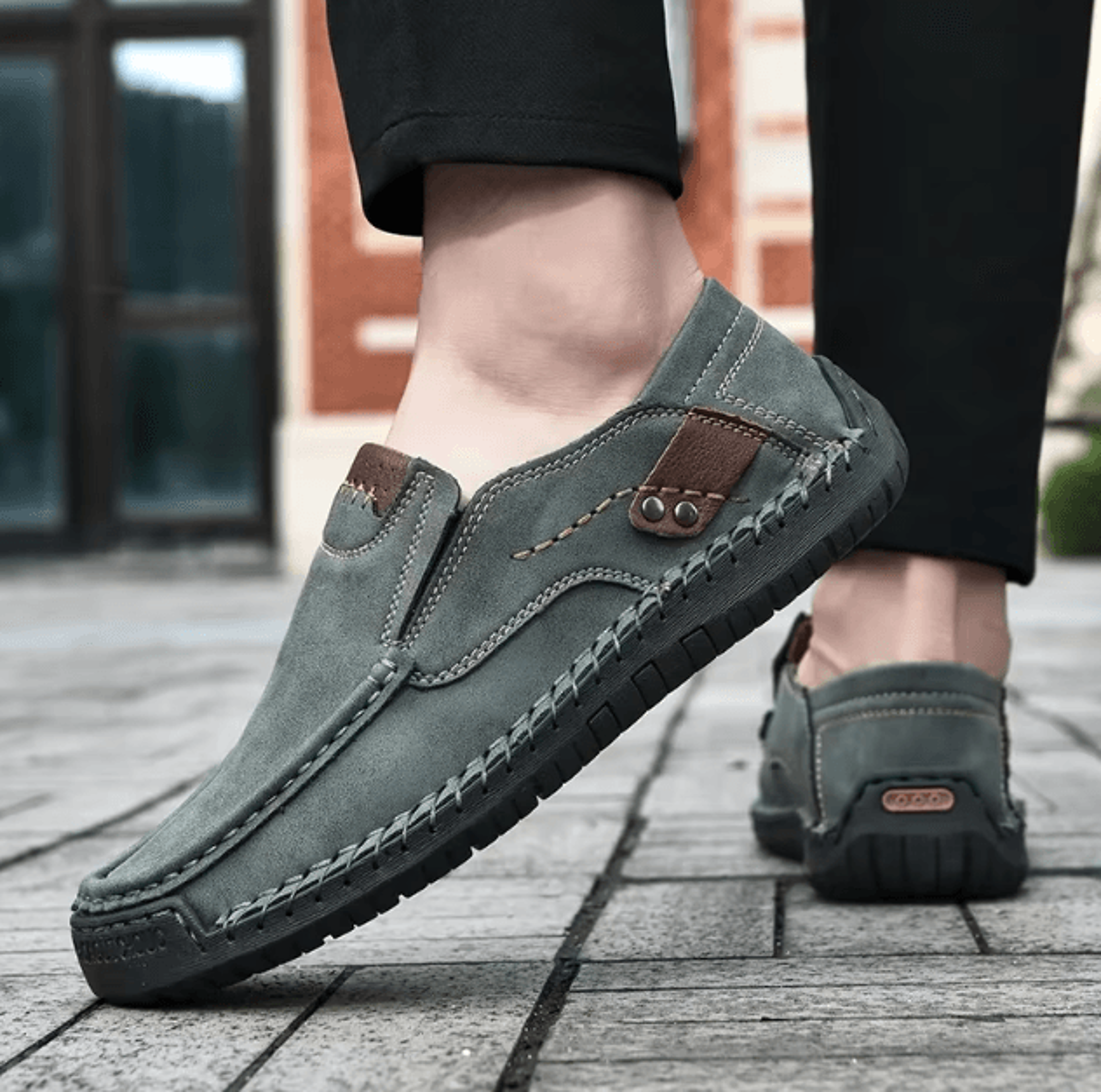 Mens Soft Leather Handmade Loafers Comfortable Slip On Casual Shoes 3