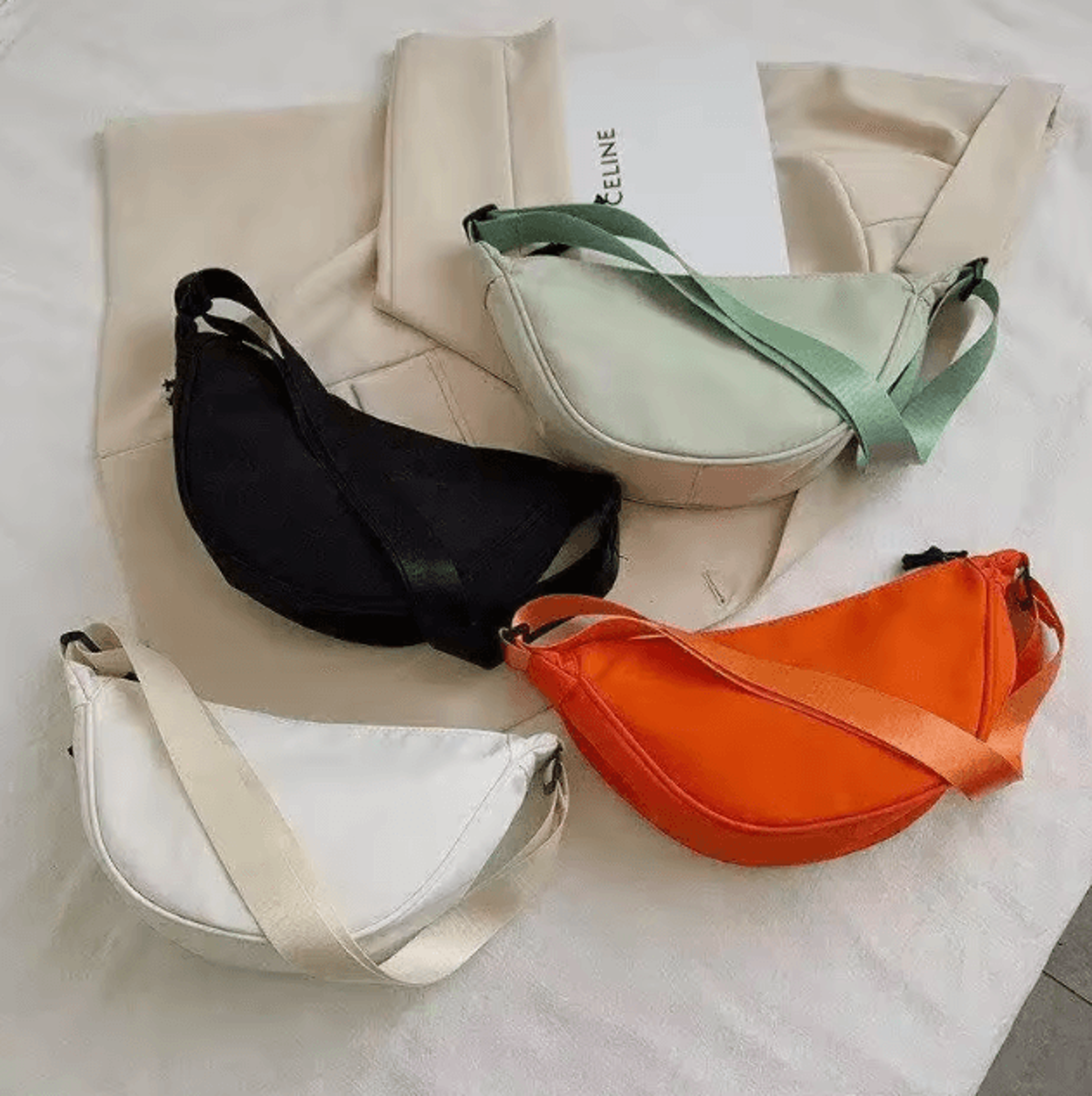 Casual Solid Color Nylon Large Capacity Womens Shoulder And Crossbody Bag 0