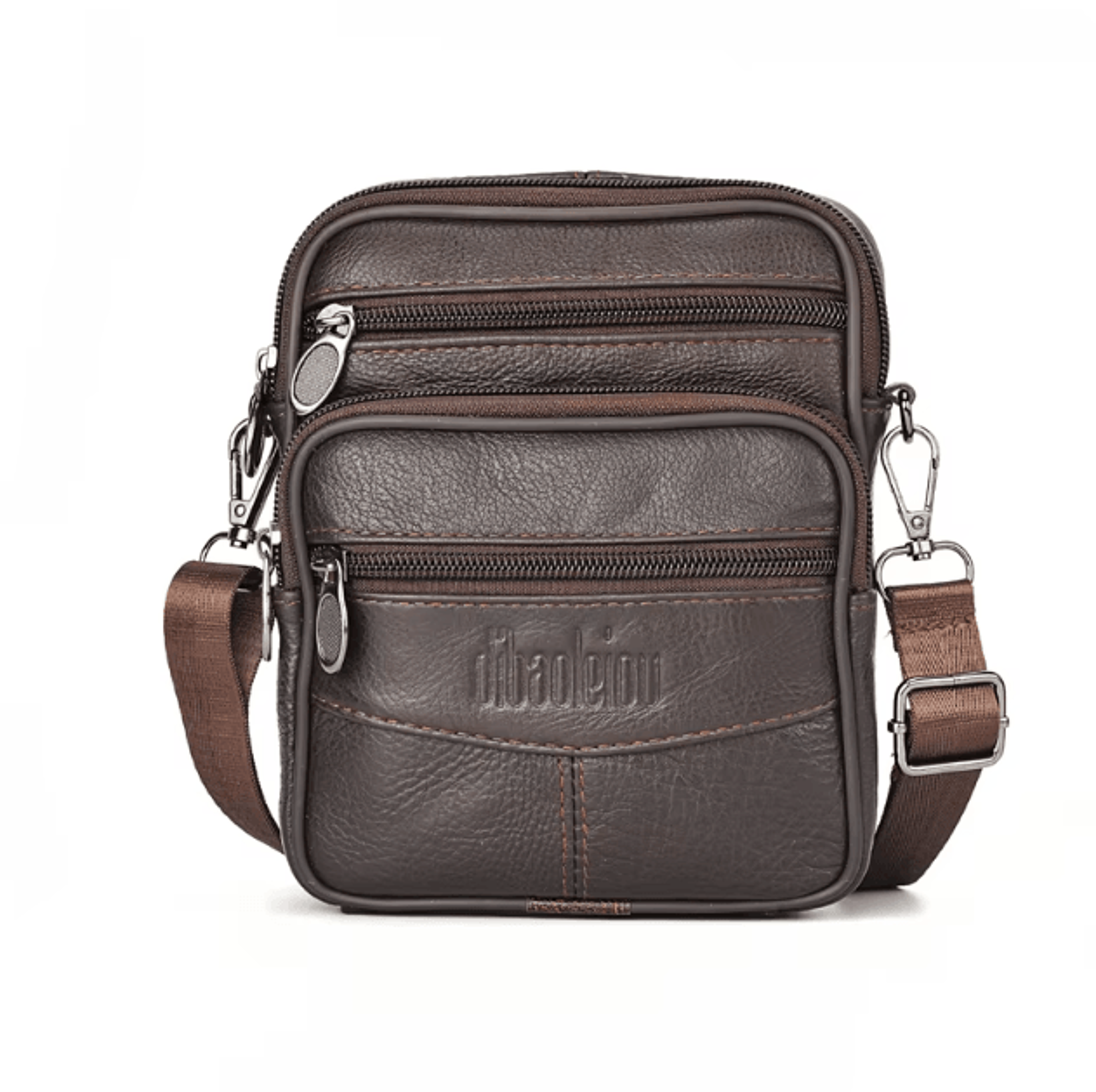 Mens Genuine Leather Crossbody Bag High Quality Retro Business Messenger Bag 1