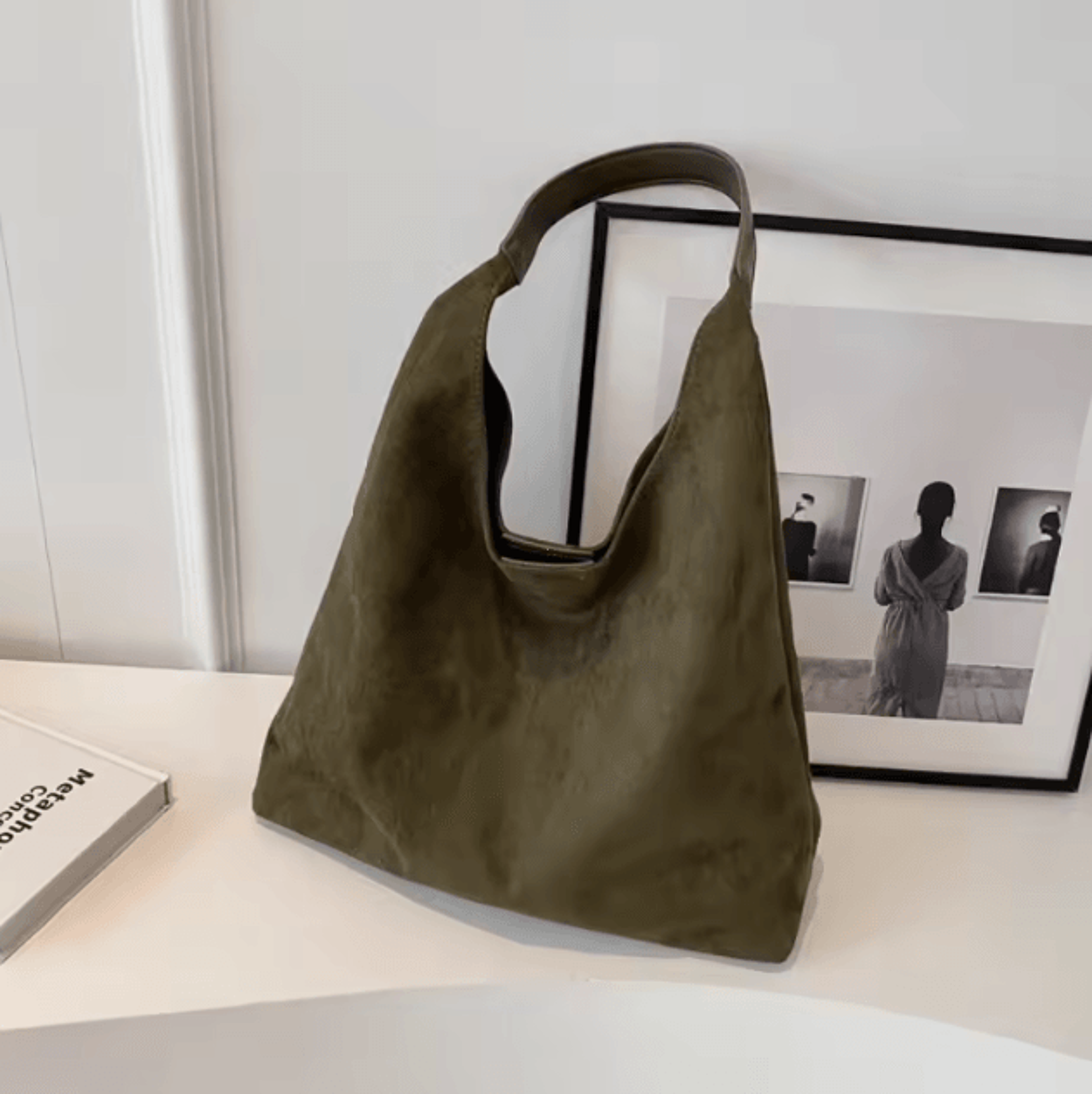 Autumn And Winter Vintage Suede Shoulder Bag Large Capacity Casual Commuter Handbag For Women 9