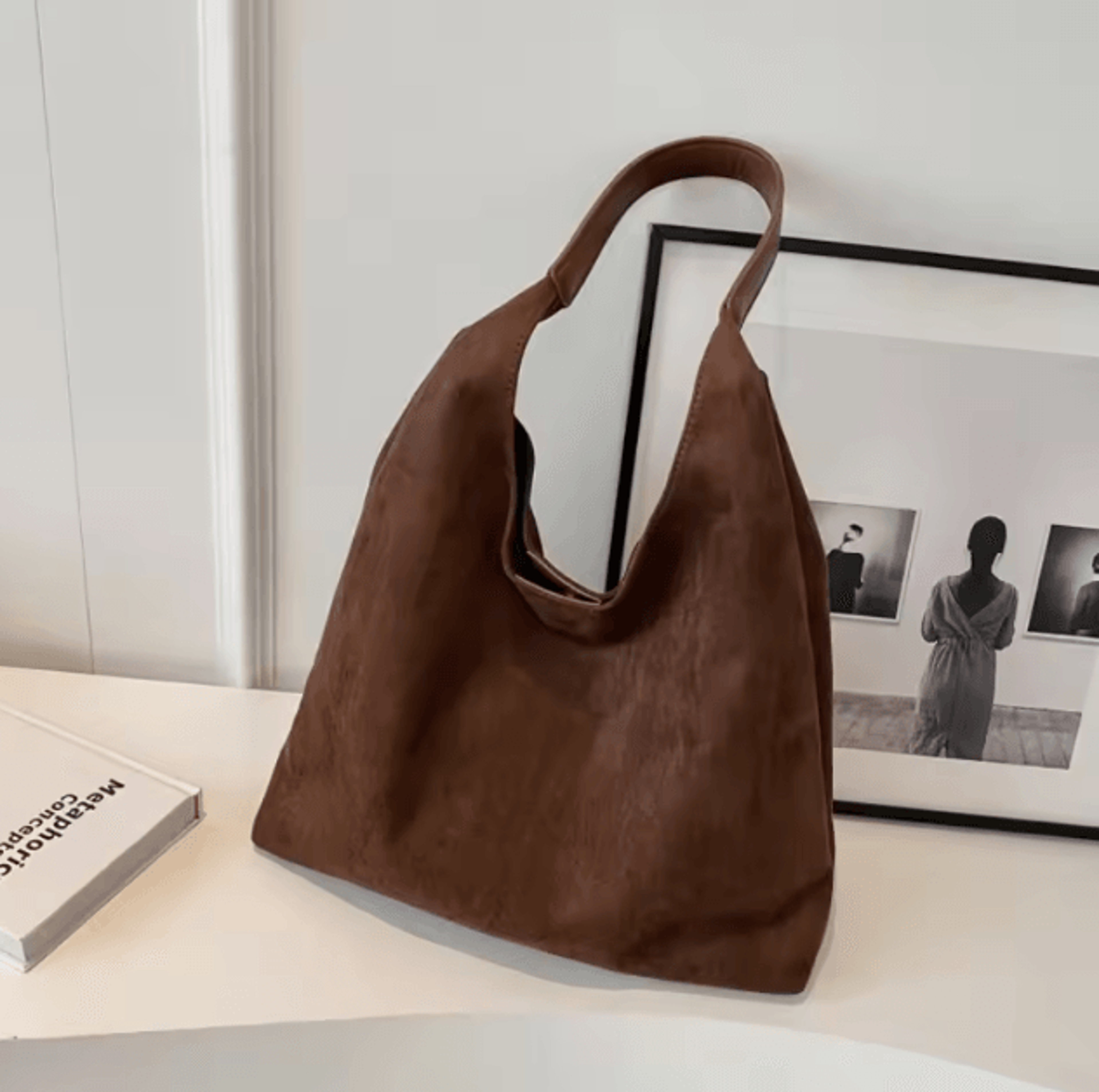 Autumn And Winter Vintage Suede Shoulder Bag Large Capacity Casual Commuter Handbag For Women 8