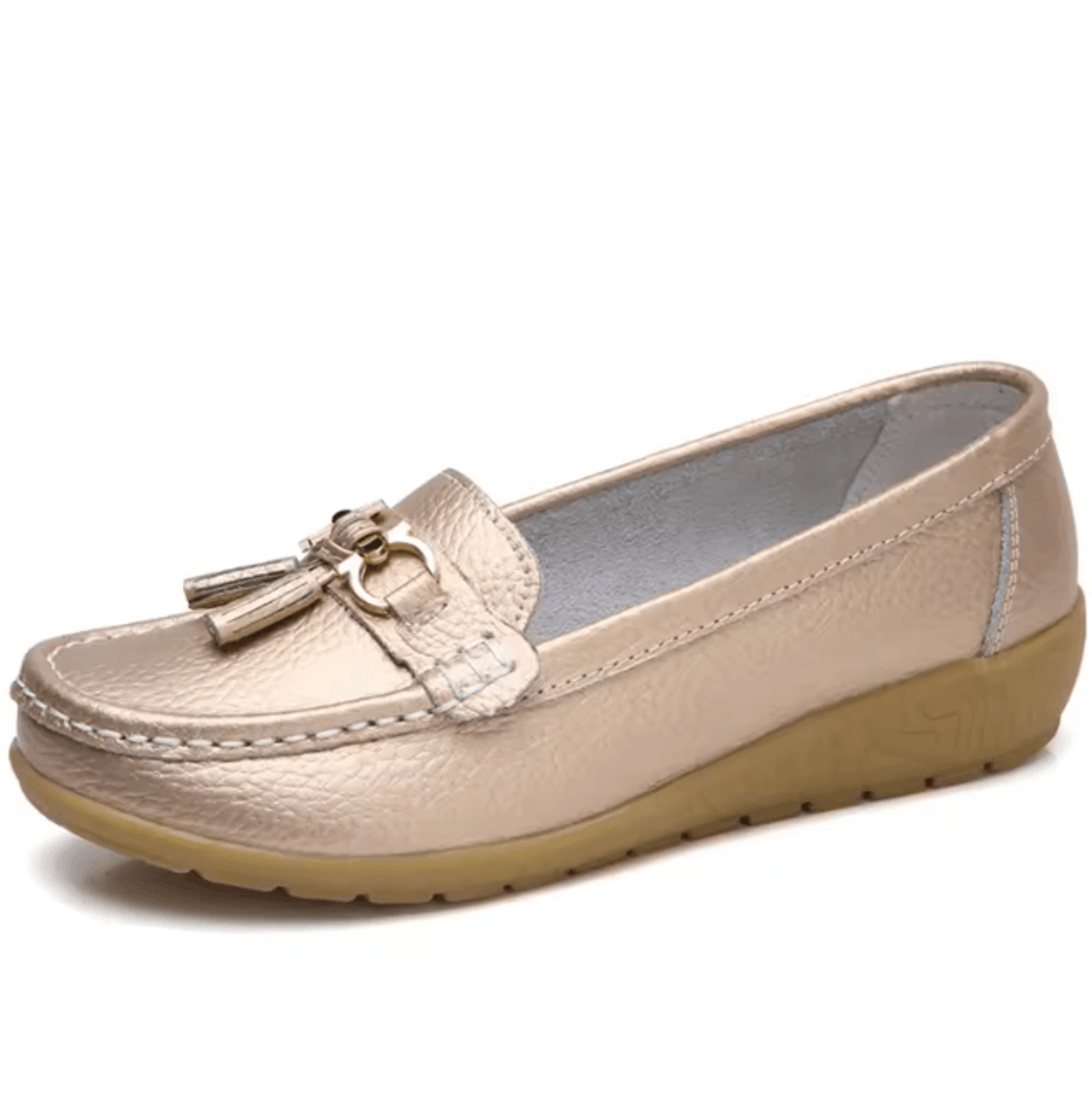 Womens Comfortable Leather Casual Flat Loafers Breathable Slip On Nurse Shoes 9