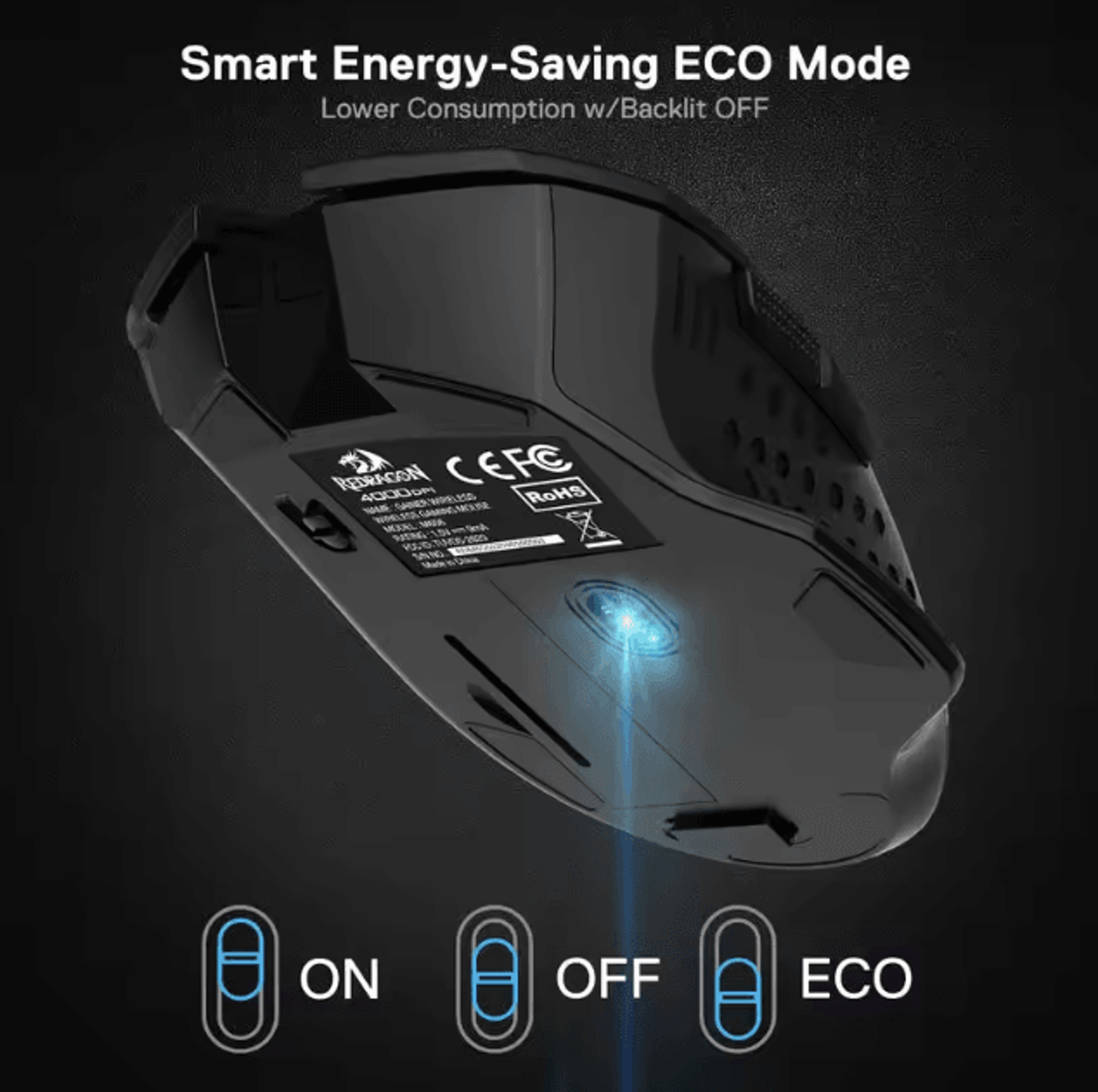 Redragon M656 Gainer Wireless Gaming Mouse 4000 DPI 24Ghz With 7 Macro Buttons And Red Backlight 2