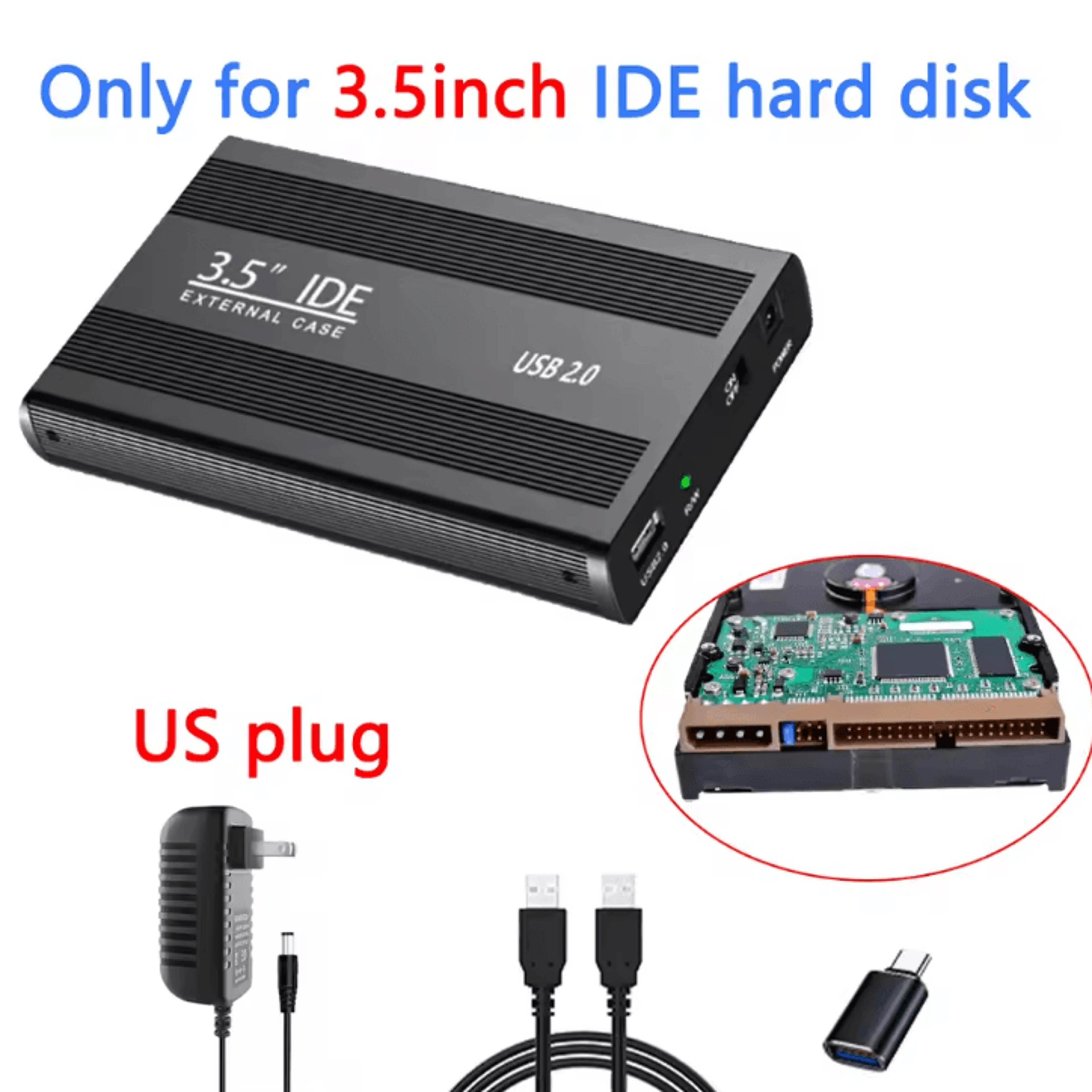 USB20 IDE To SATA Hard Drive Enclosure For 25 And 35 Inch HDD 9