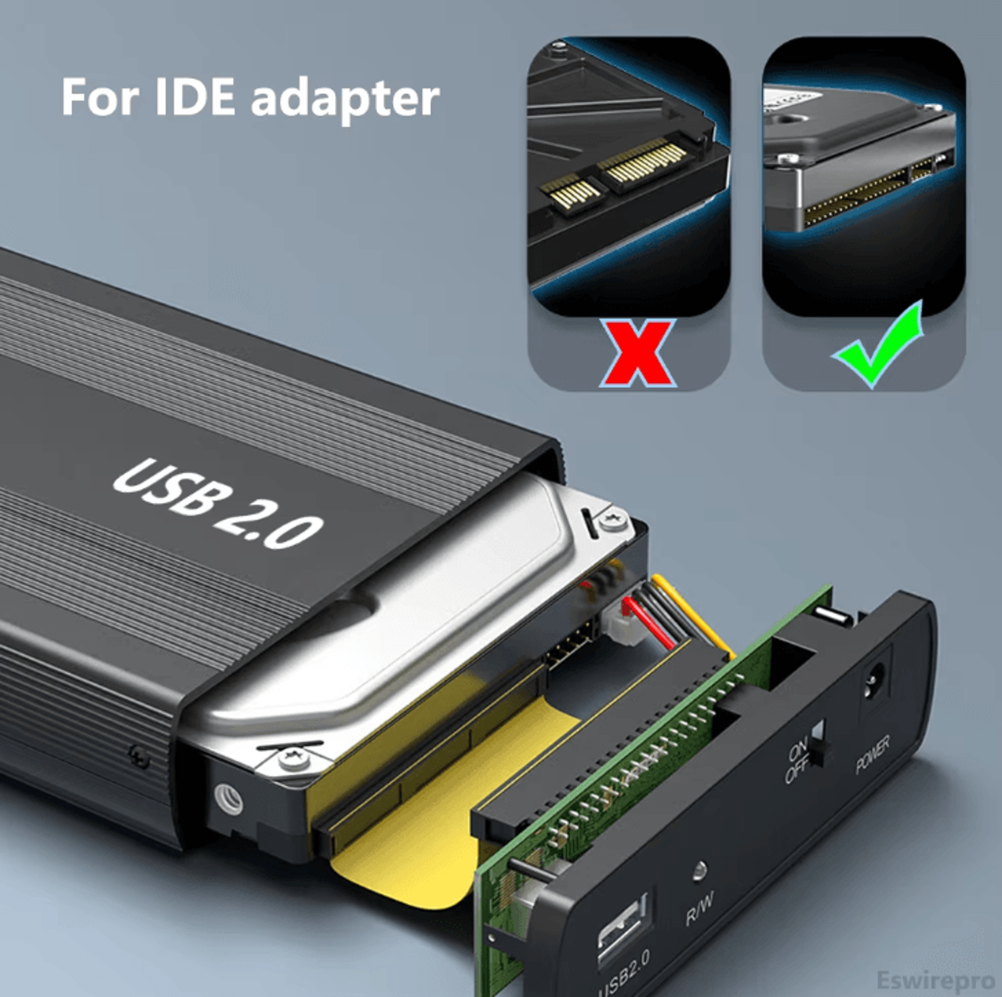 USB20 IDE To SATA Hard Drive Enclosure For 25 And 35 Inch HDD 1