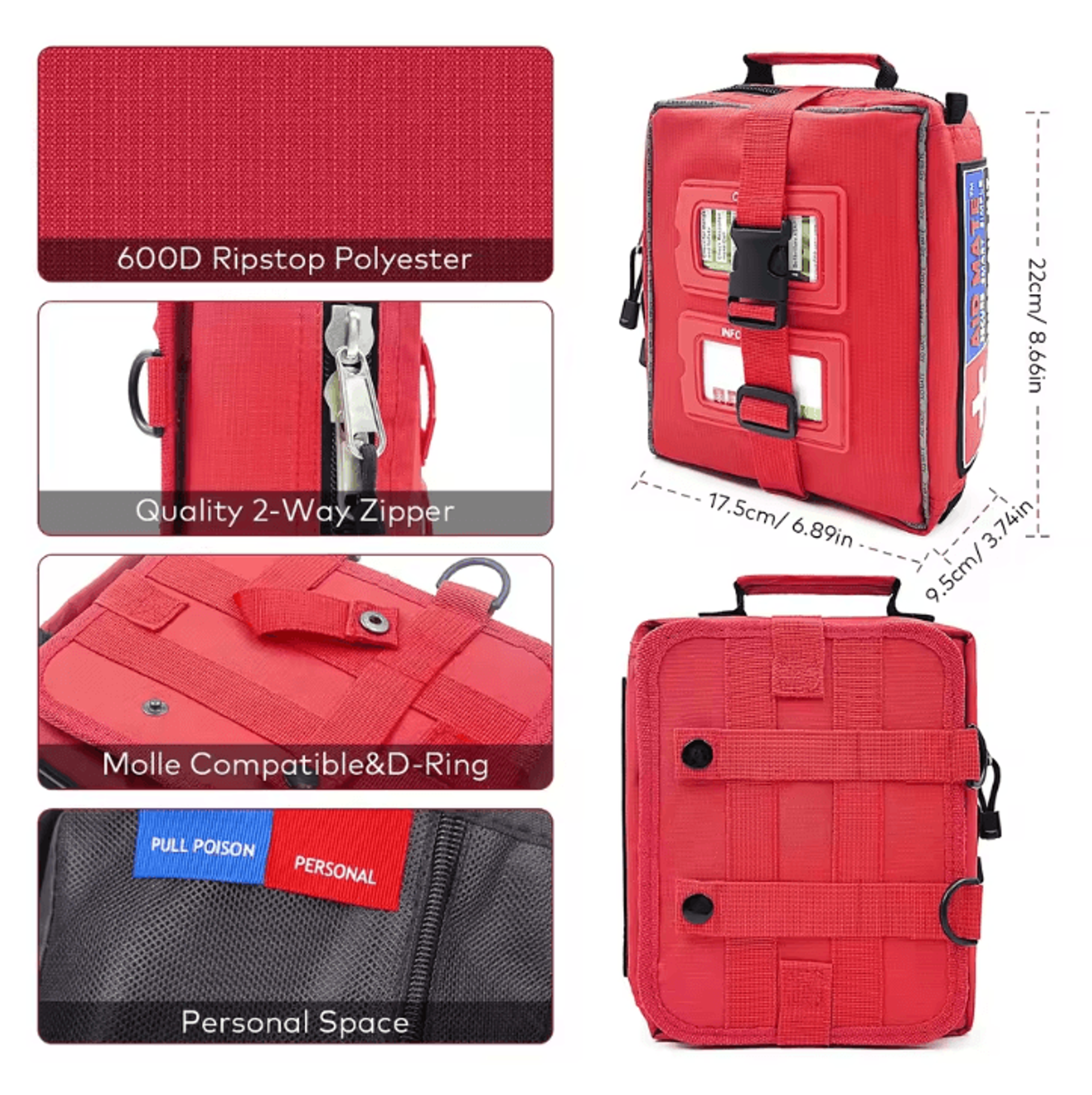 MOLLE Waterproof IFAK First Aid Kit  Tactical Medical Survival Bag For Hiking Camping  Travel 4