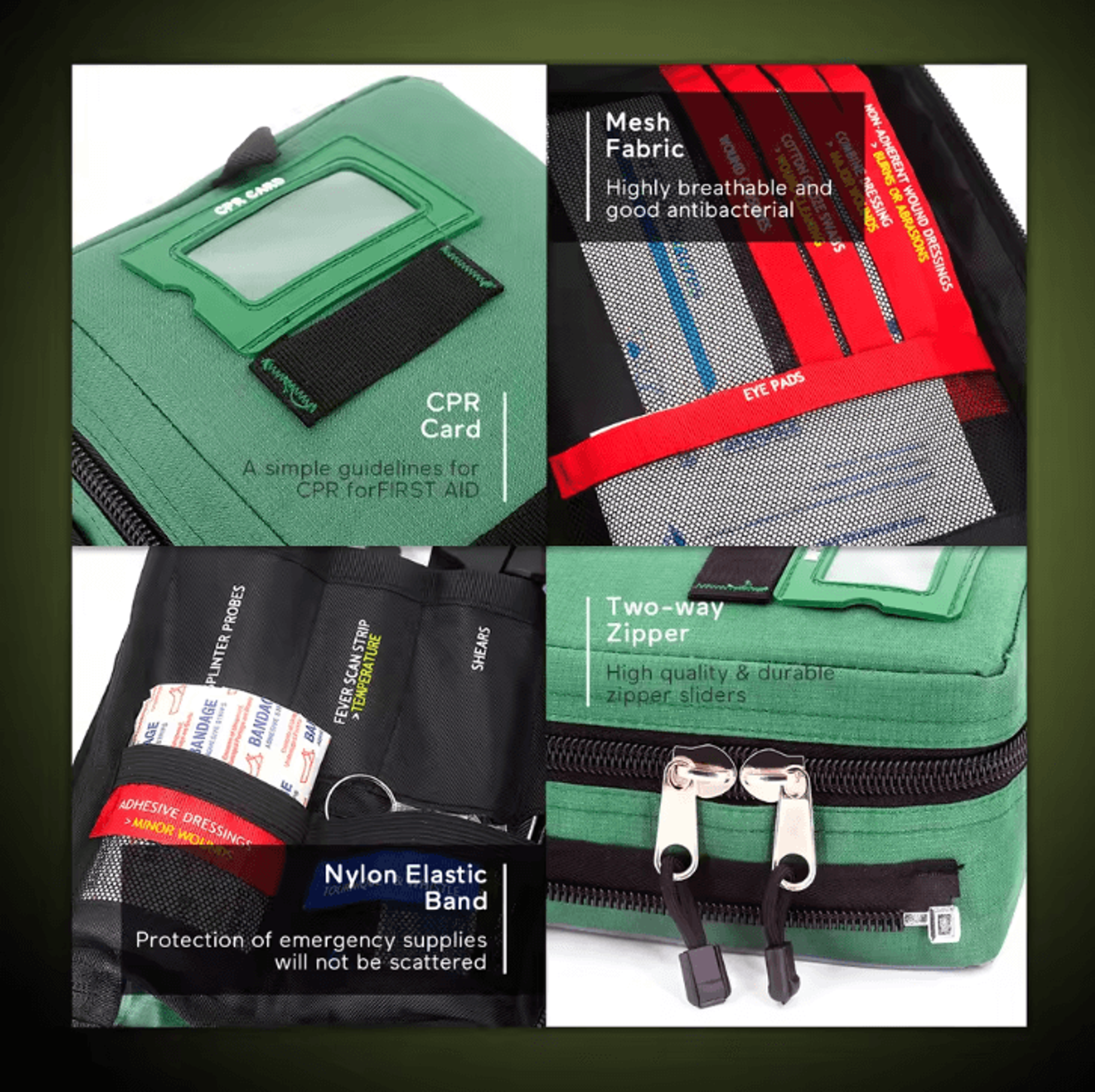 255Piece Large Emergency First Aid Kit  4Compartment Trauma Medical Rescue Bag For Home Car  Outdoo 1