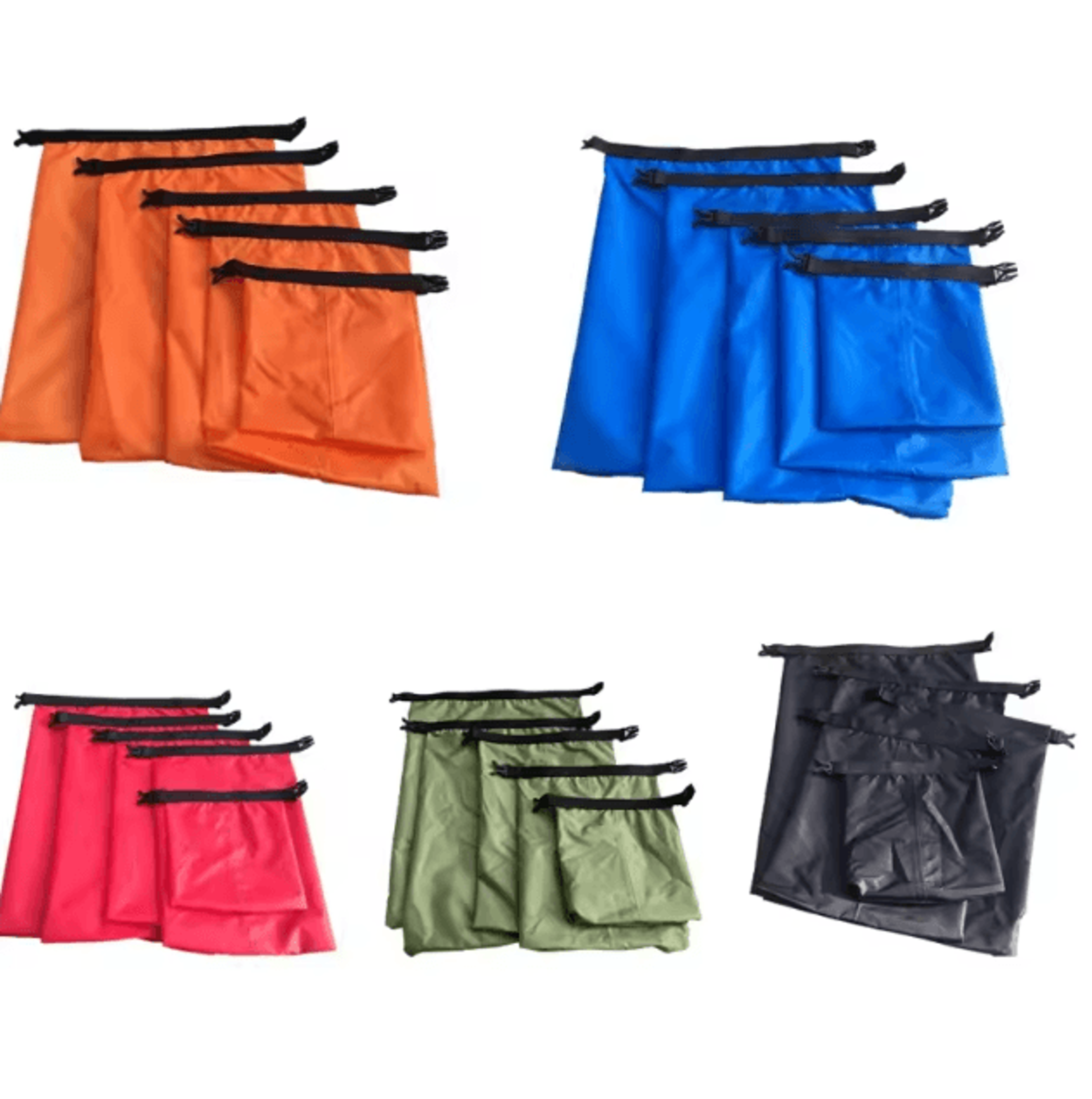 Waterproof Dry Bag 5Pack For Camping Hiking Kayaking Rafting And Outdoor Storage 5
