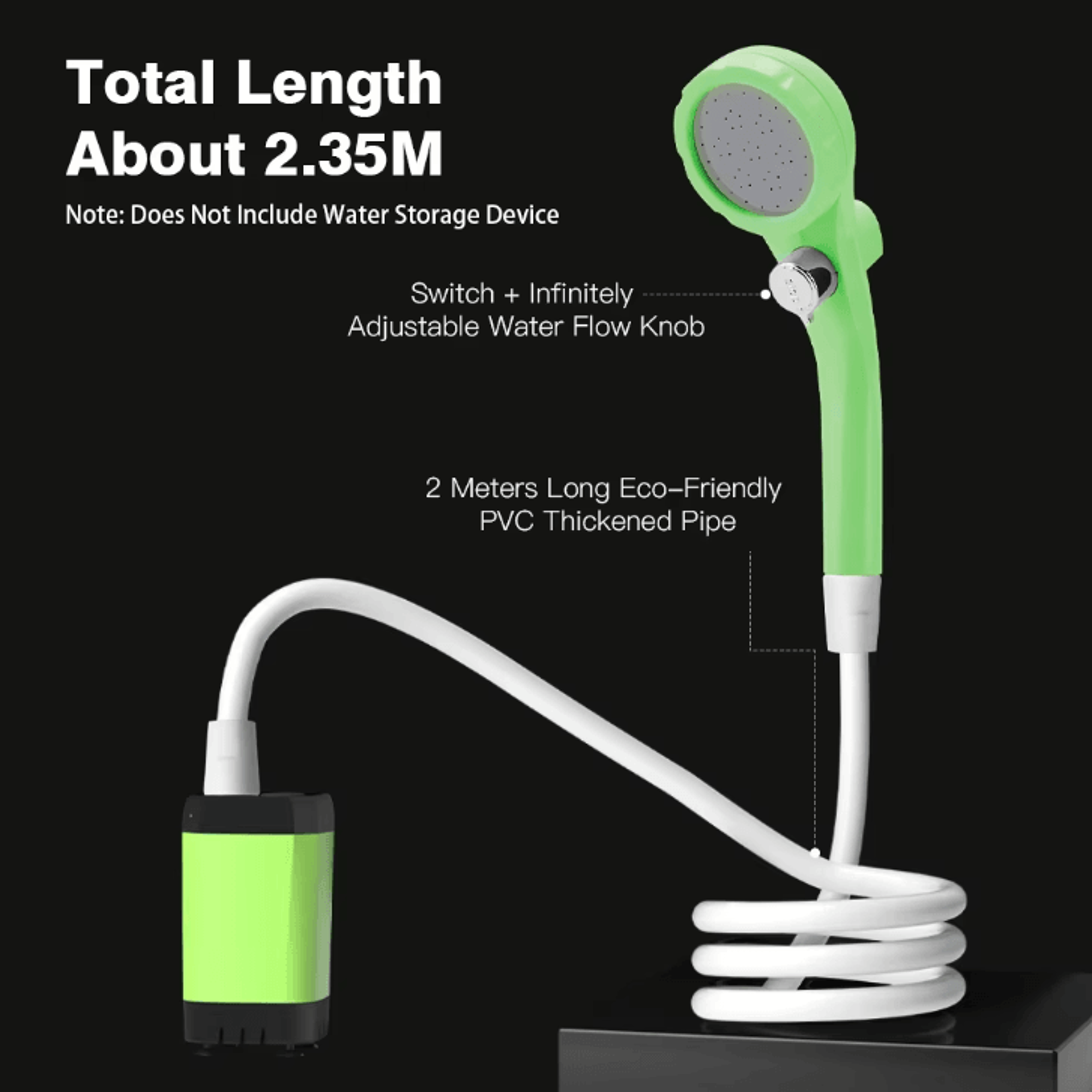 Camping Outdoor Shower Pump With Digital Display  Portable RV And Travel Shower Kit 6000mAh 2