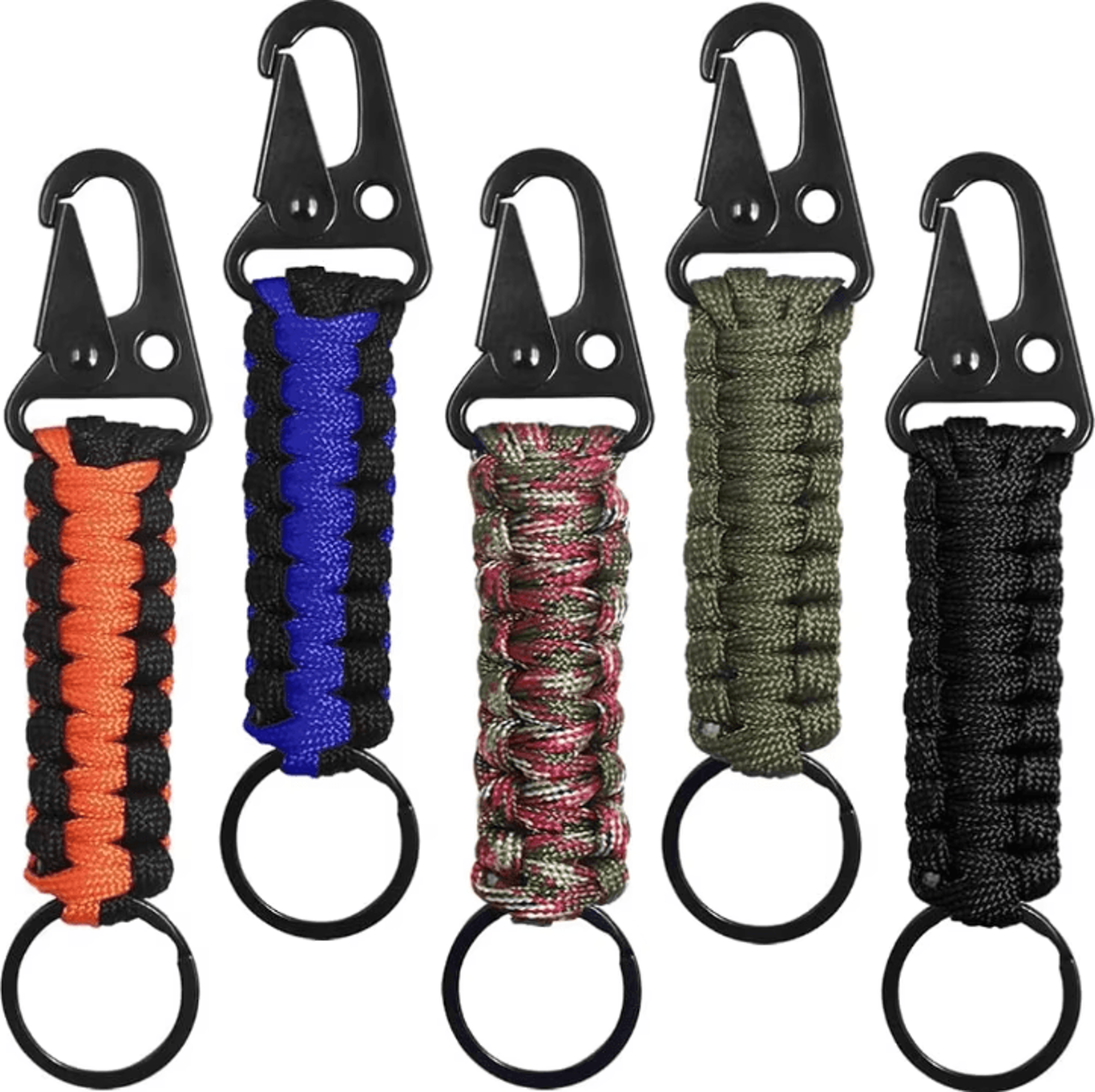 HeavyDuty Paracord Keychain With Carabiner  Military Braided Survival Keychain Lanyard For Camping  0