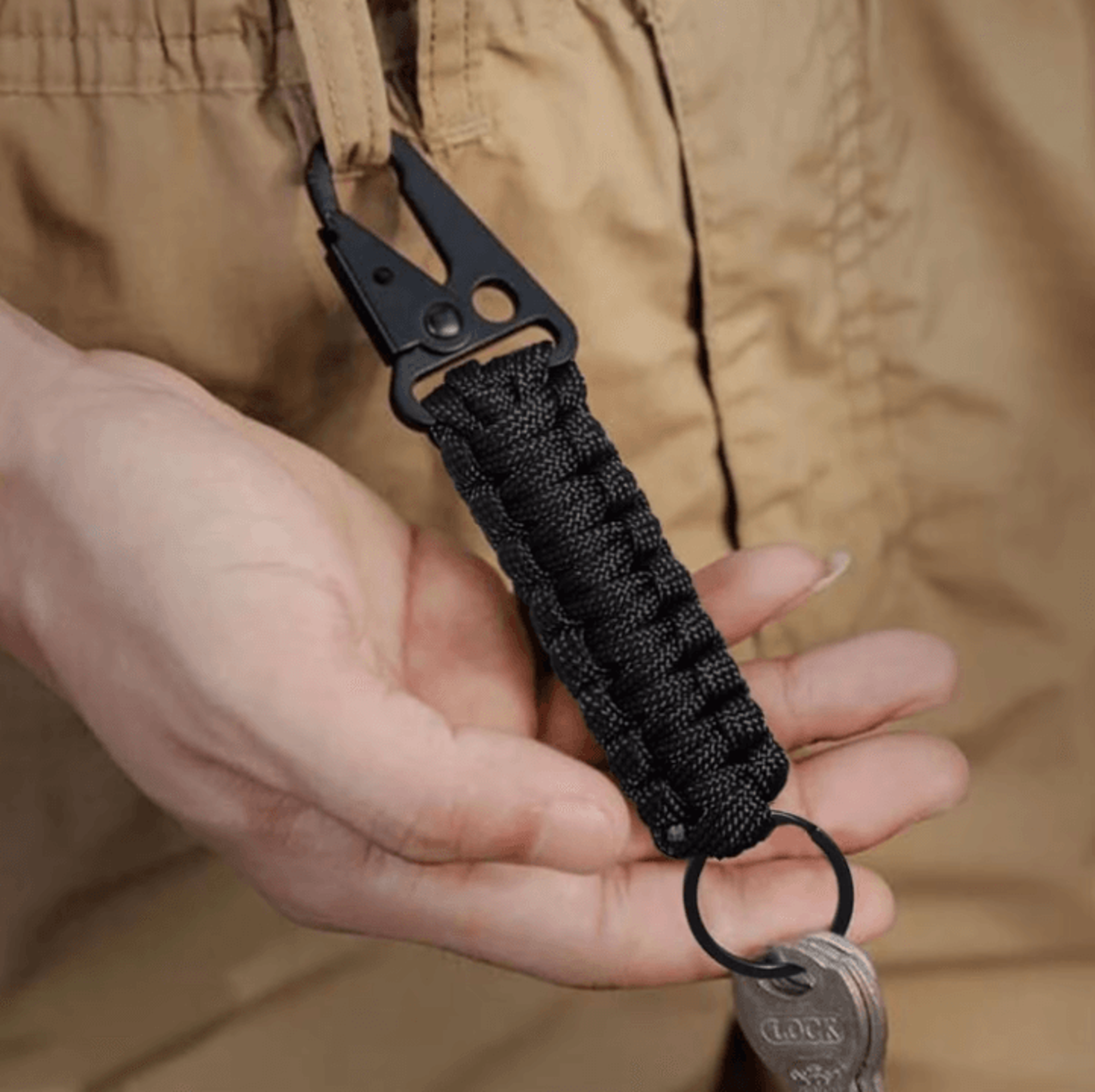 HeavyDuty Paracord Keychain With Carabiner  Military Braided Survival Keychain Lanyard For Camping  1