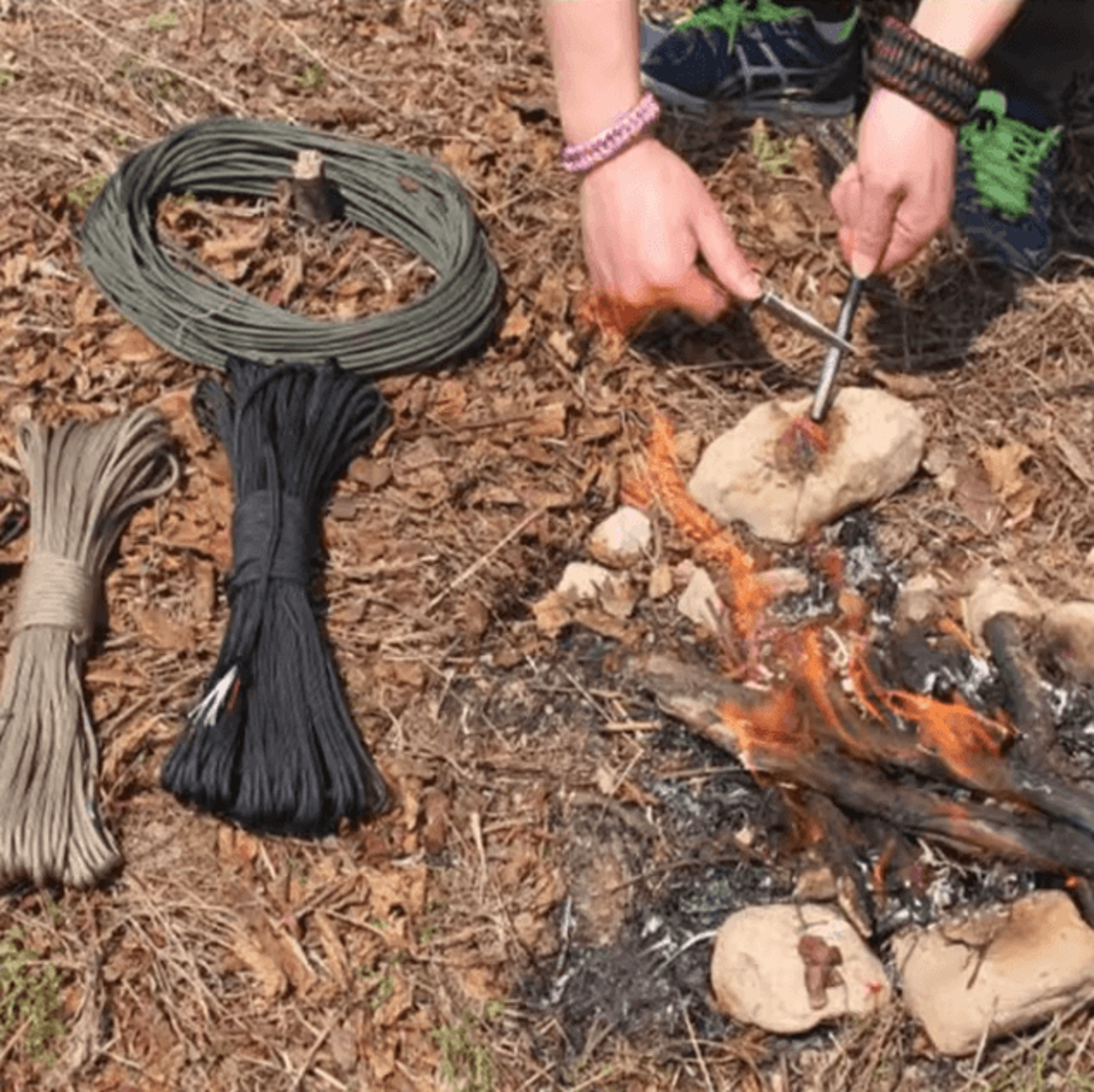 Noble Eagle 550 10Core Paracord  25FT HeavyDuty 550 Paracord Rope With Fire Tinder  Fishing Line Fo 4
