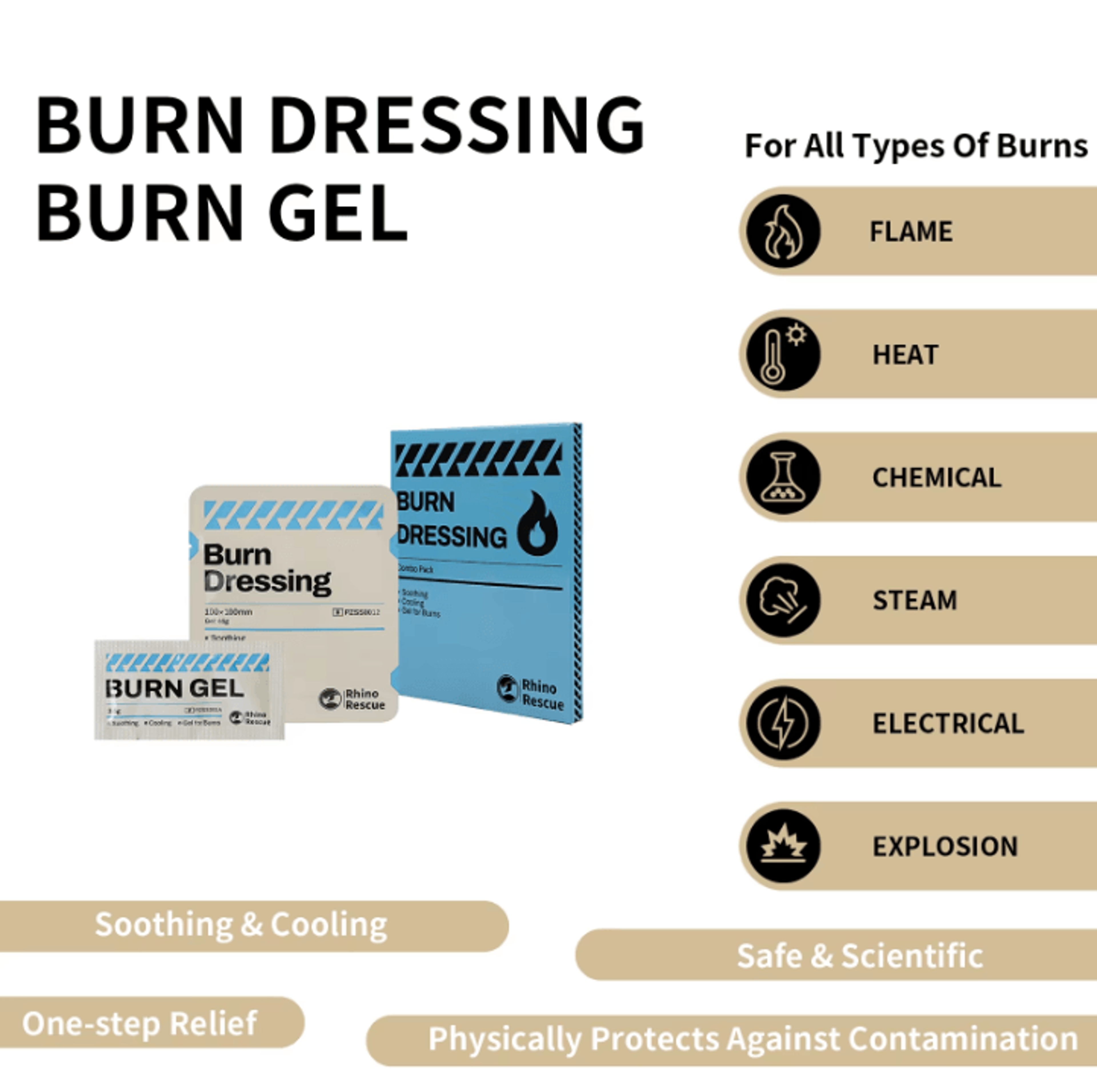 1Piece Rhino Rescue Burn Gel First Aid Kit 69g Portable Emergency Burn Gel Packets For Camping Hiki 0