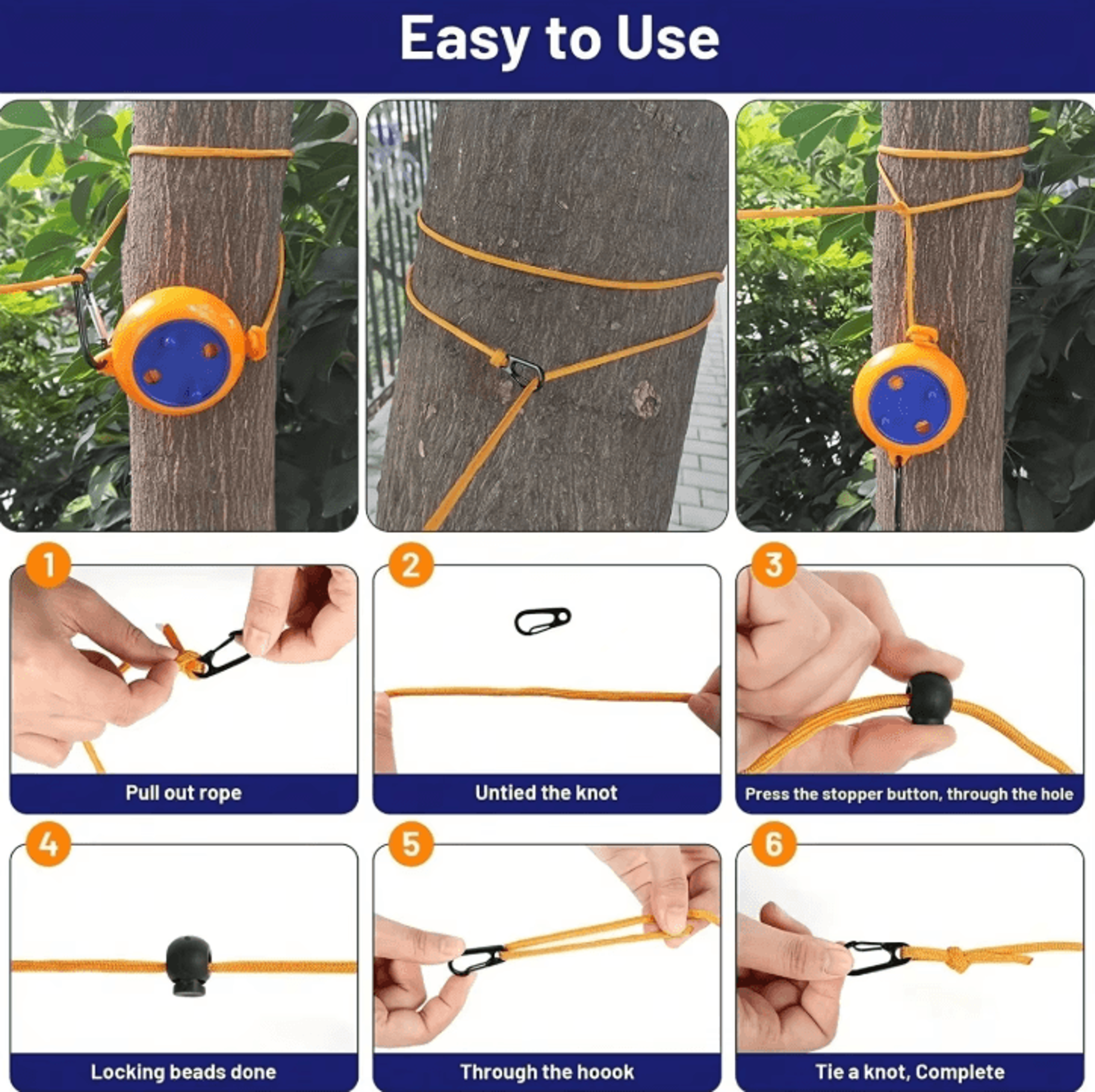 Portable Retractable Travel Clothesline Adjustable Camping Laundry Drying Rope For Outdoor Camping  3