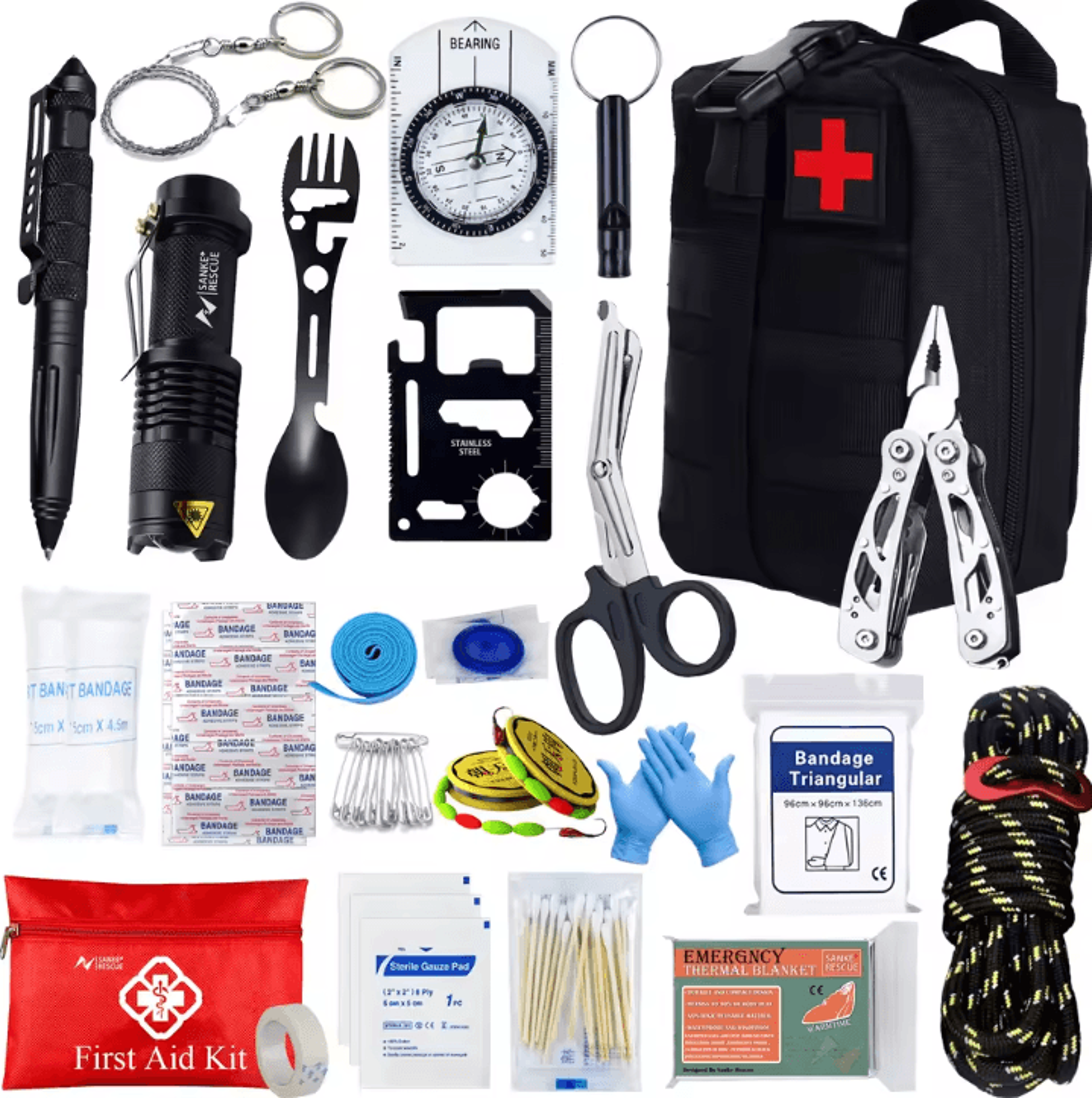 Survival IFAK First Aid Kit Tactical MOLLE Trauma Medical Bag Emergency Outdoor Kit For Camping Hik 6