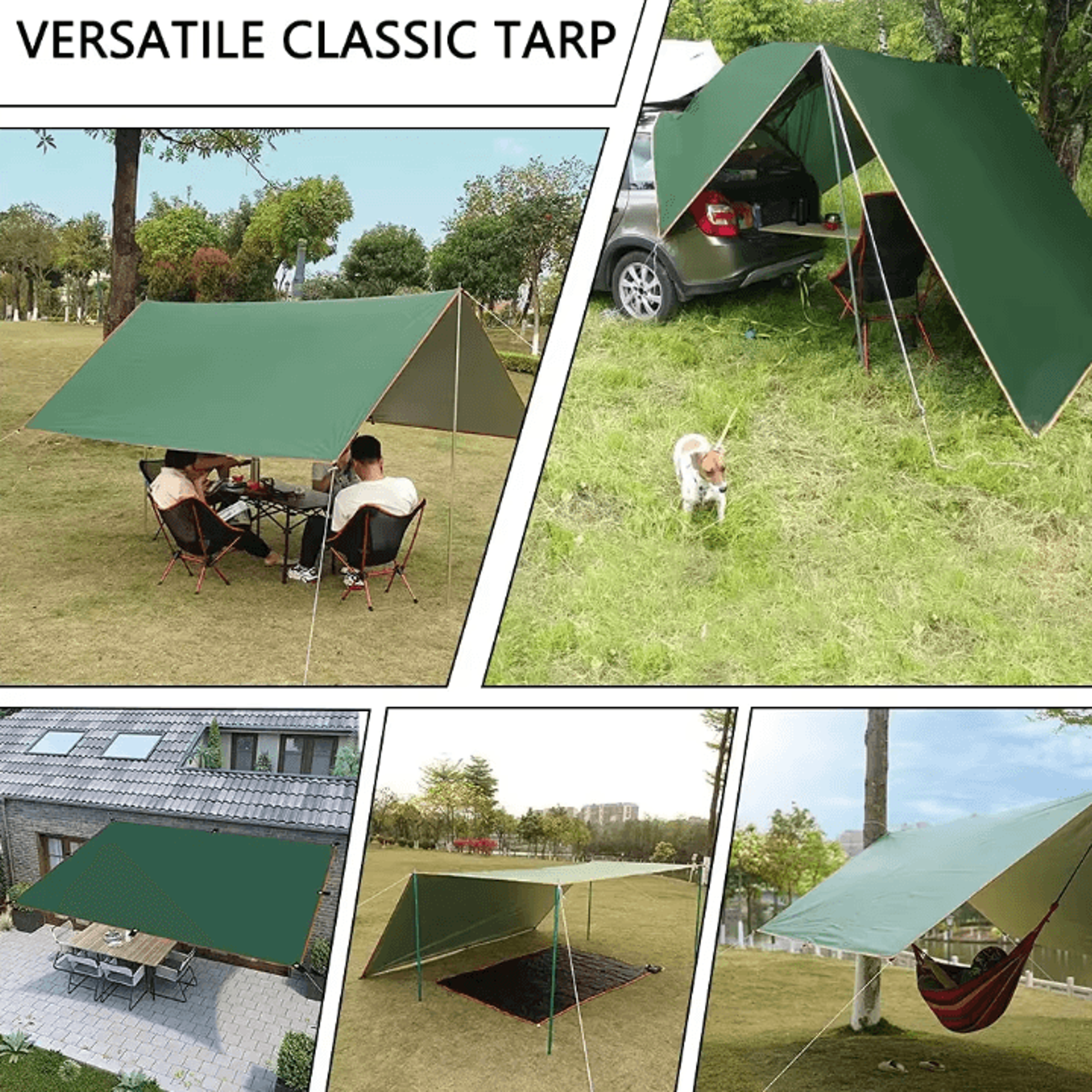 Waterproof Camping Tarp Shelter Ultralight Backpacking Rain Fly Tarp Sunshade Canopy For Hiking Bea 4