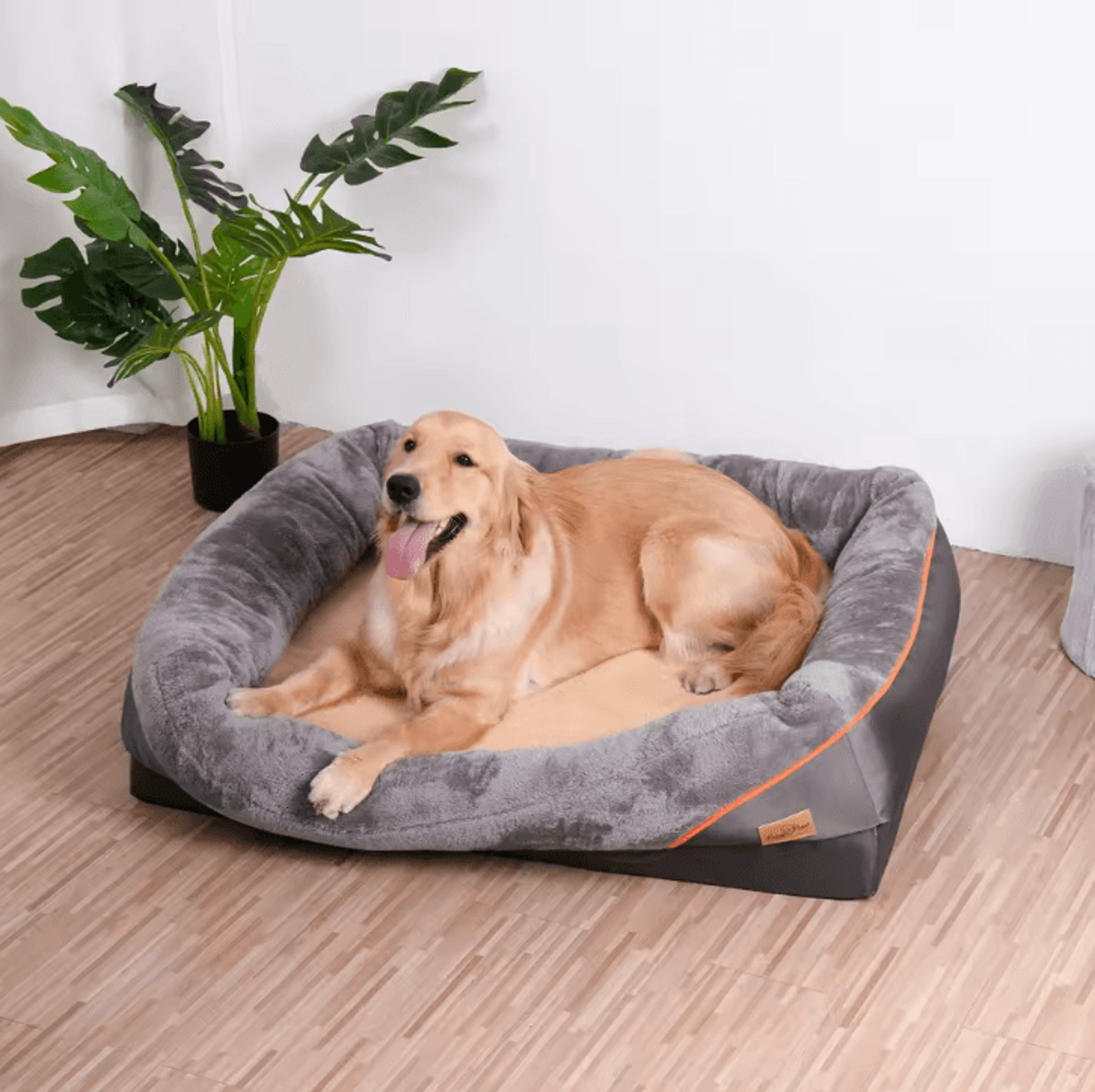 Orthopedic Dog Bed With CottonPadded Bolster  Super Soft Pet Sleeping Mat With Removable Cover L3XL 2
