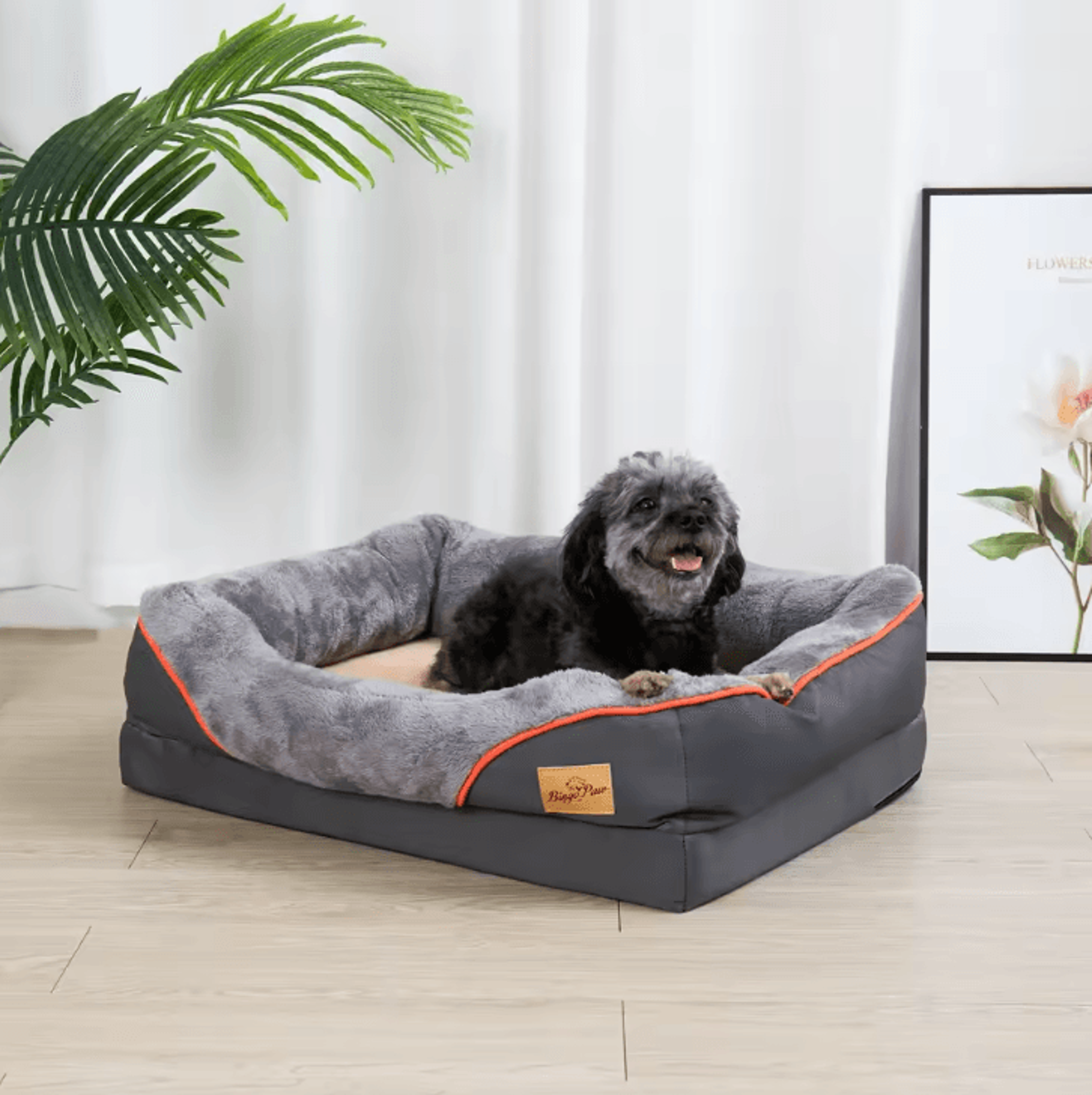 Orthopedic Dog Bed With CottonPadded Bolster  Super Soft Pet Sleeping Mat With Removable Cover L3XL 3