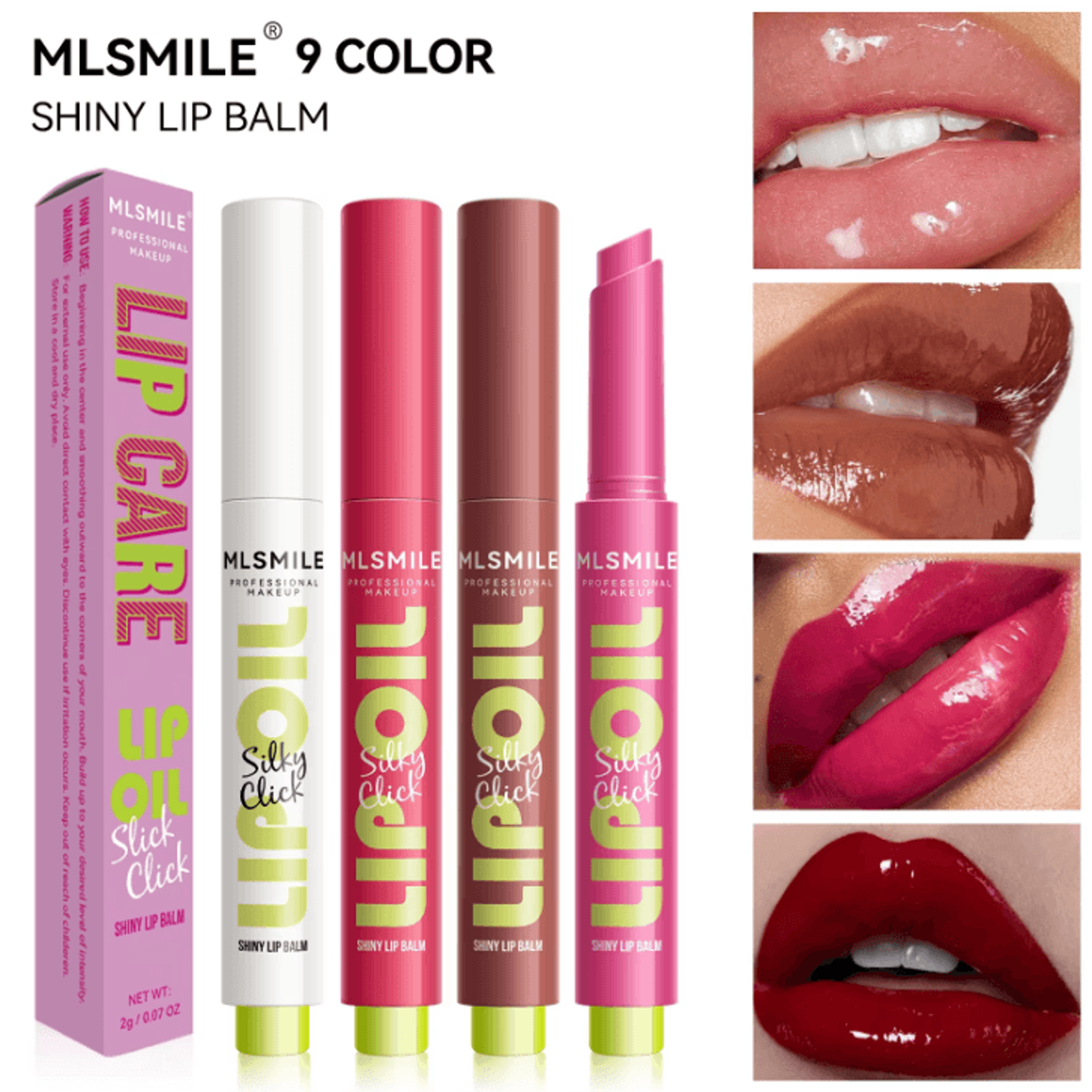 MLSMILE Silky Click Hydrating Lip Gloss  Mirror Shine Press Lip Balm Gloss For Smooth Radiant Lips 0