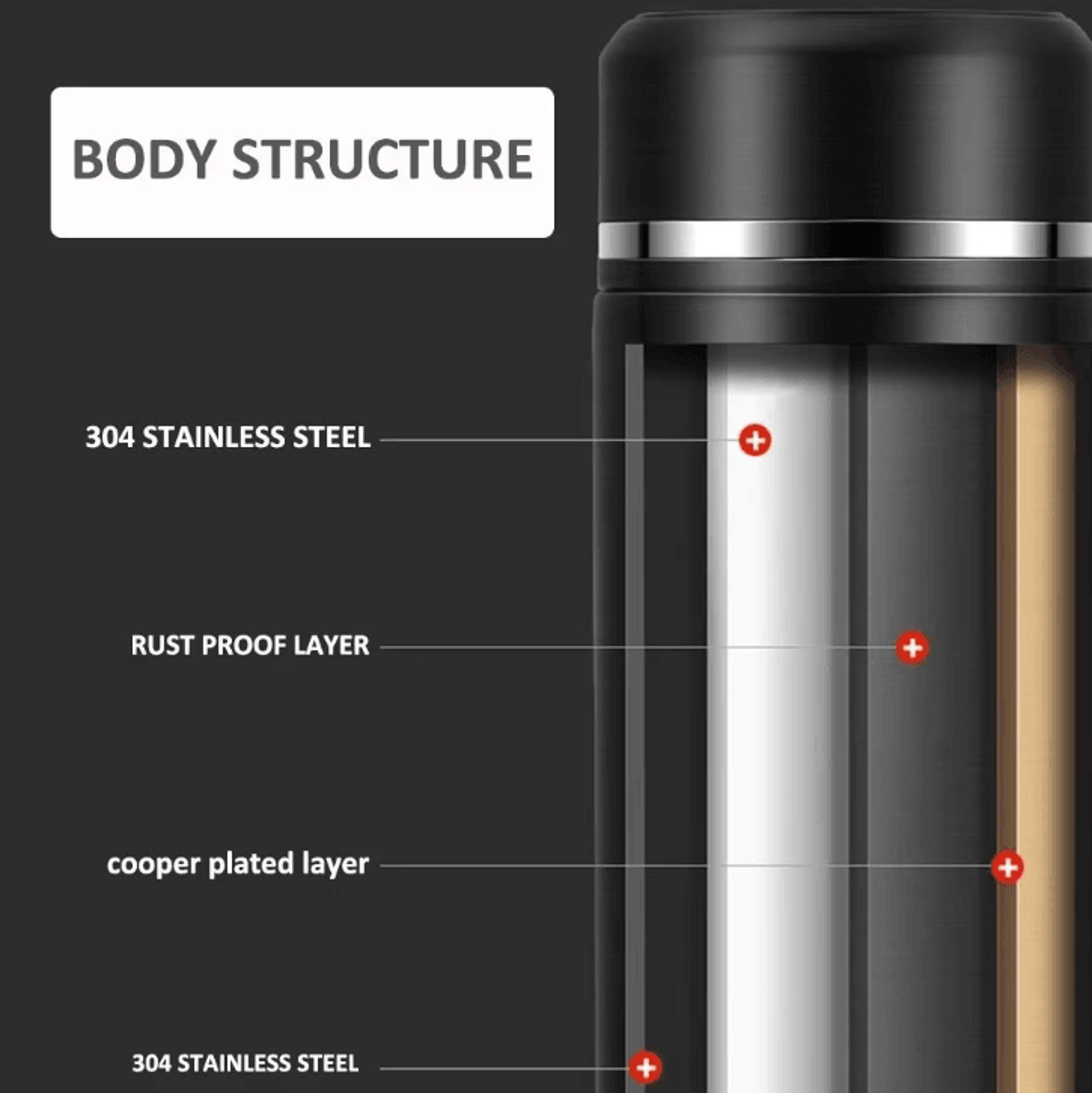 SmartTemp 500ML Digital Thermos Bottle  Stainless Steel Vacuum Flask With Temperature Display 2