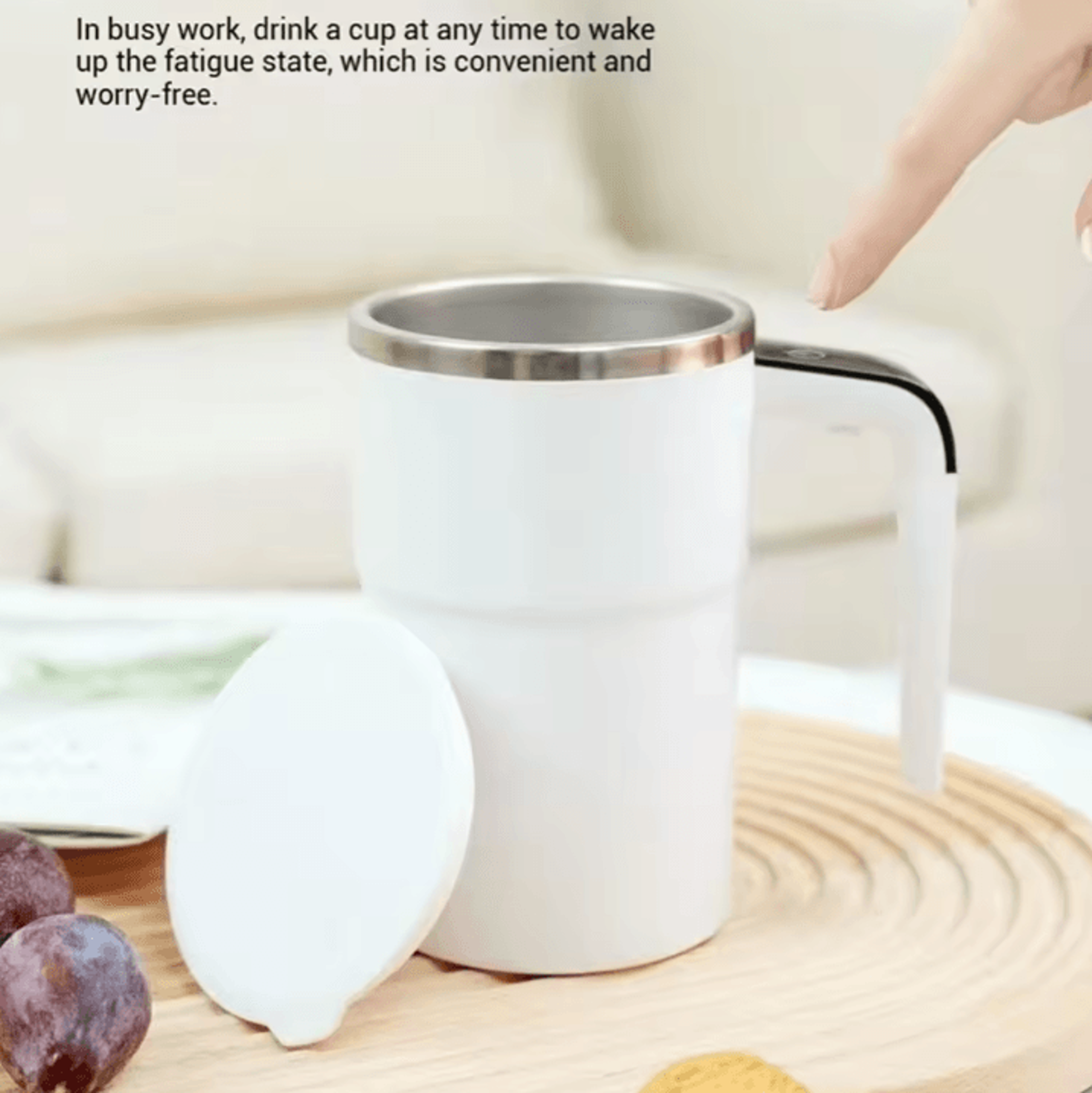 SmartMix SelfStirring Coffee Mug  Electric Mixing Cup With LED Temperature Display 380ML 4