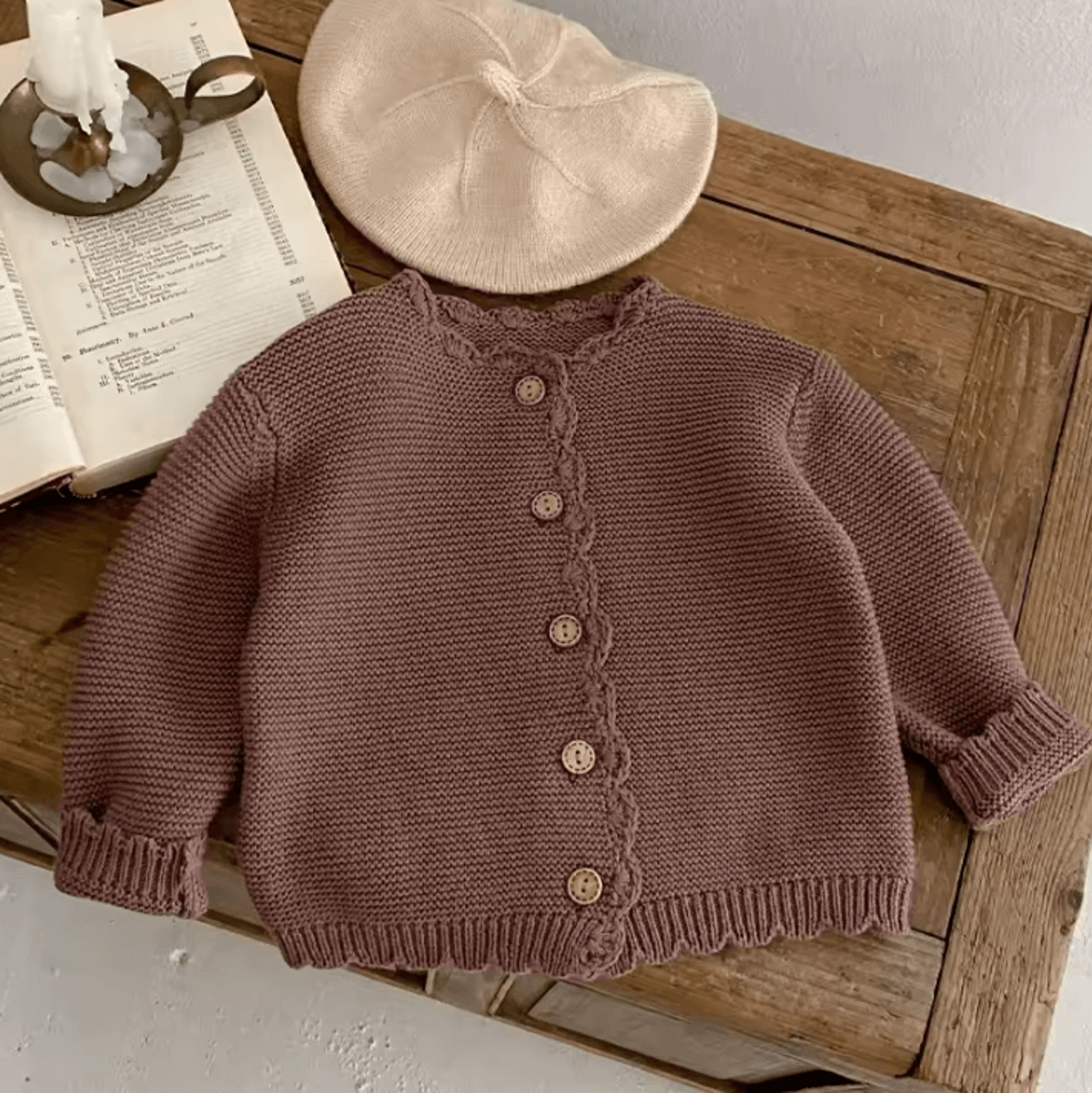 Unisex Baby Knit Sweater Solid Color Toddler Round Neck Knitted Pullover 7