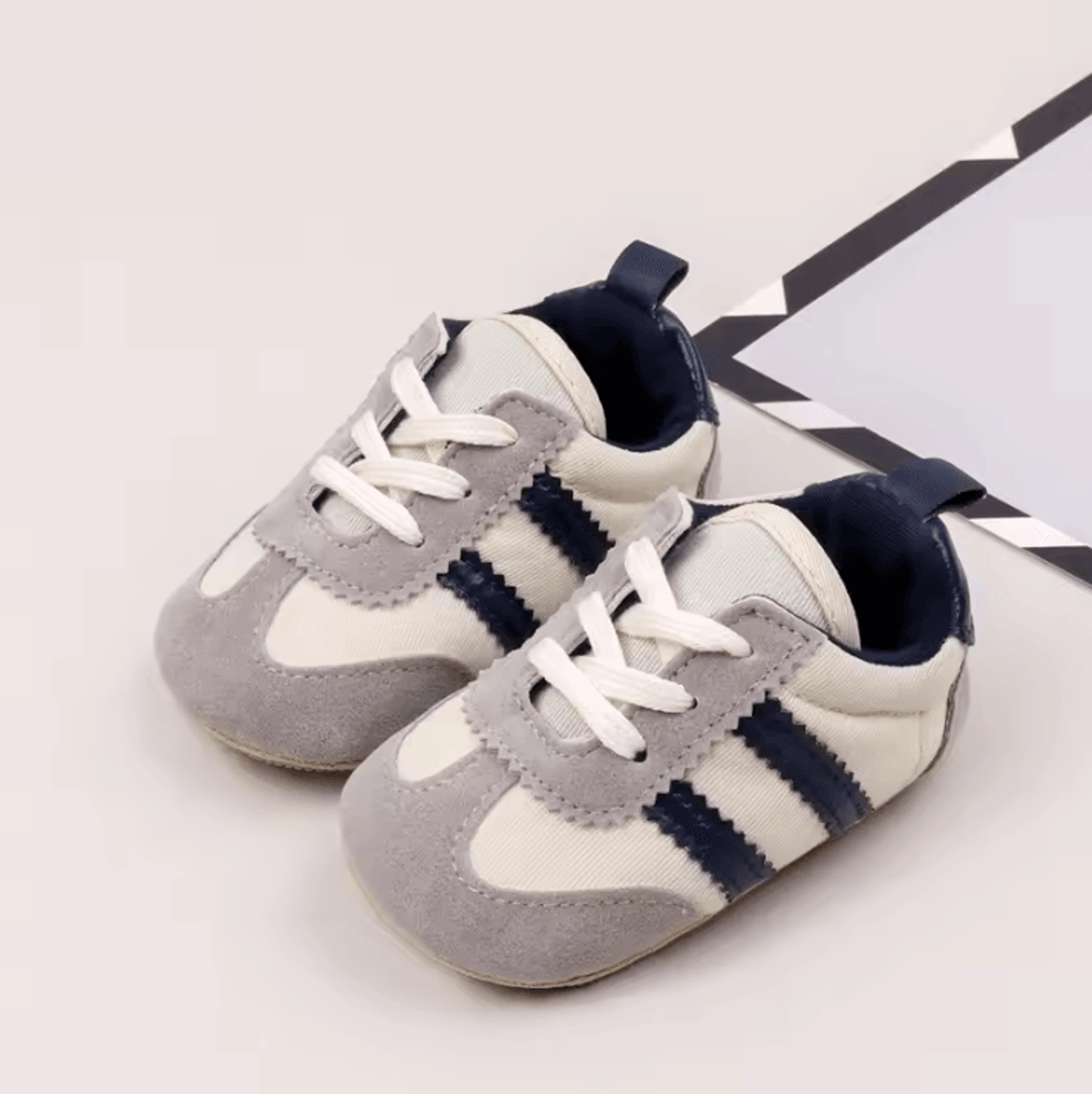 StripeStep Baby Moccasins First Walker Shoes  Soft Sole Baby Prewalker Sneakers For Newborns  Toddl 1