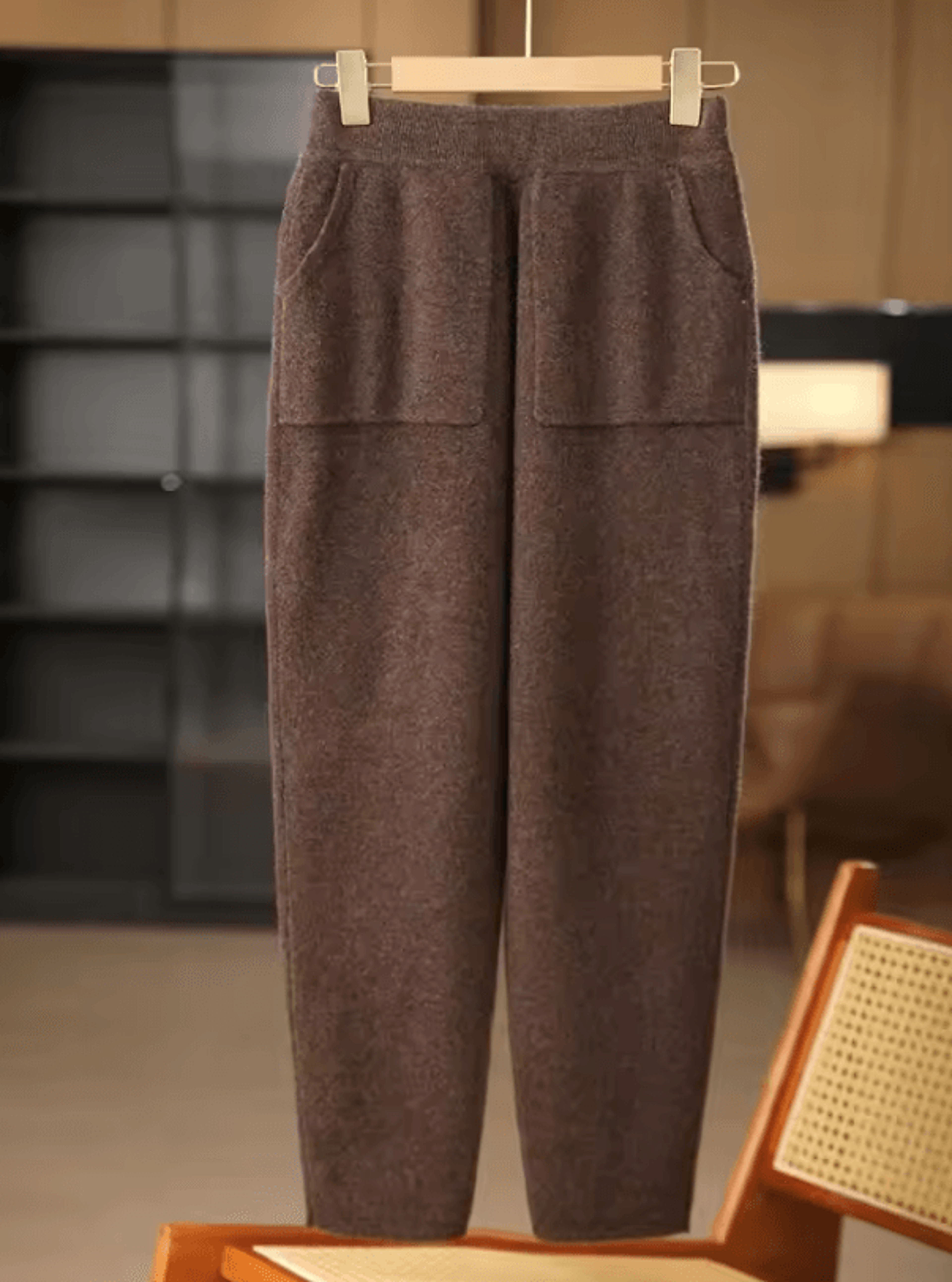 PureMerino Womens Merino Wool Pencil Pants  Soft Knit 100 Merino Wool Trousers With Elastic Waist 8