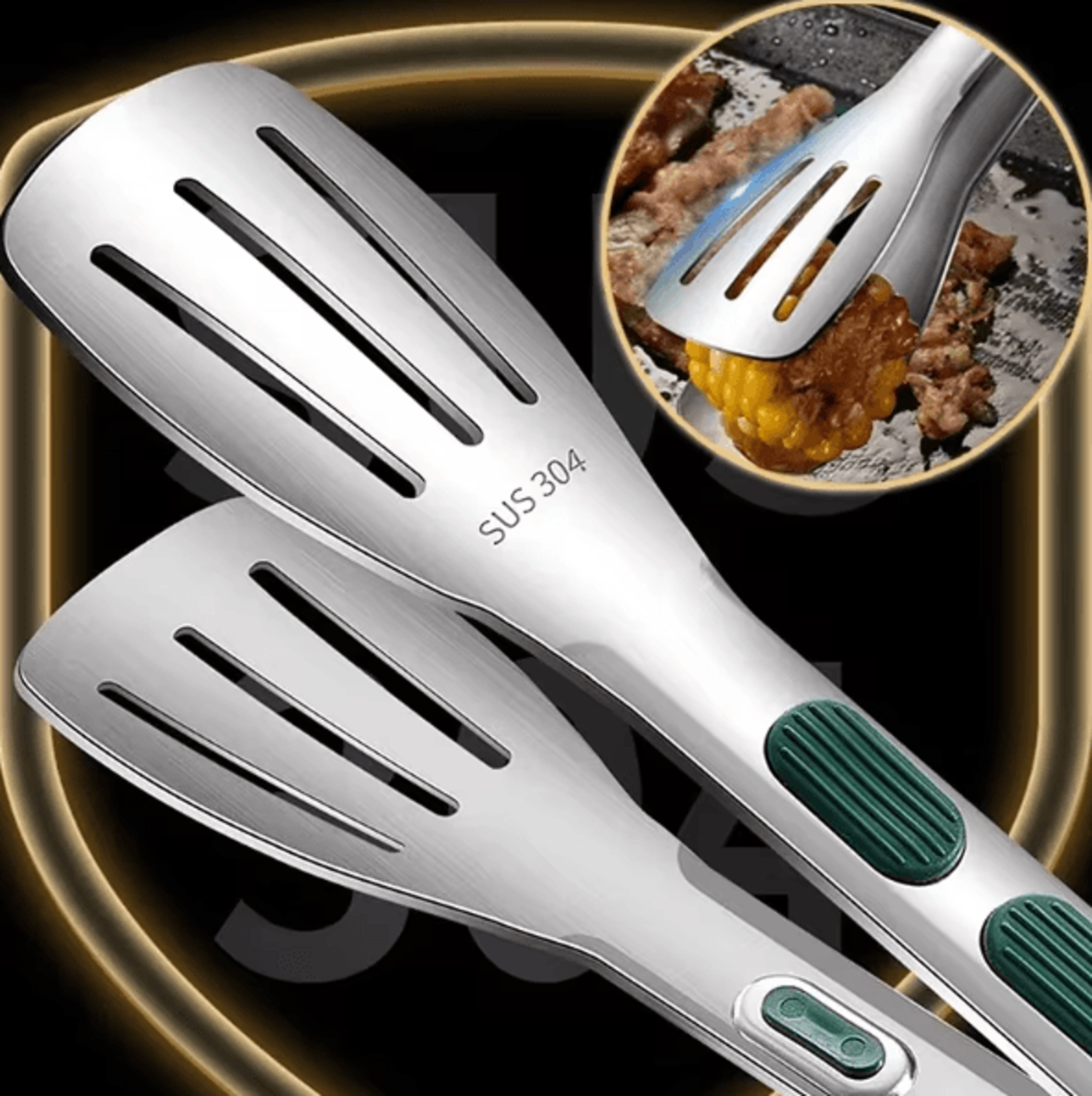 ProServe Stainless Steel Food Tongs  HeavyDuty BBQ Steak  Buffet Serving Tongs 1