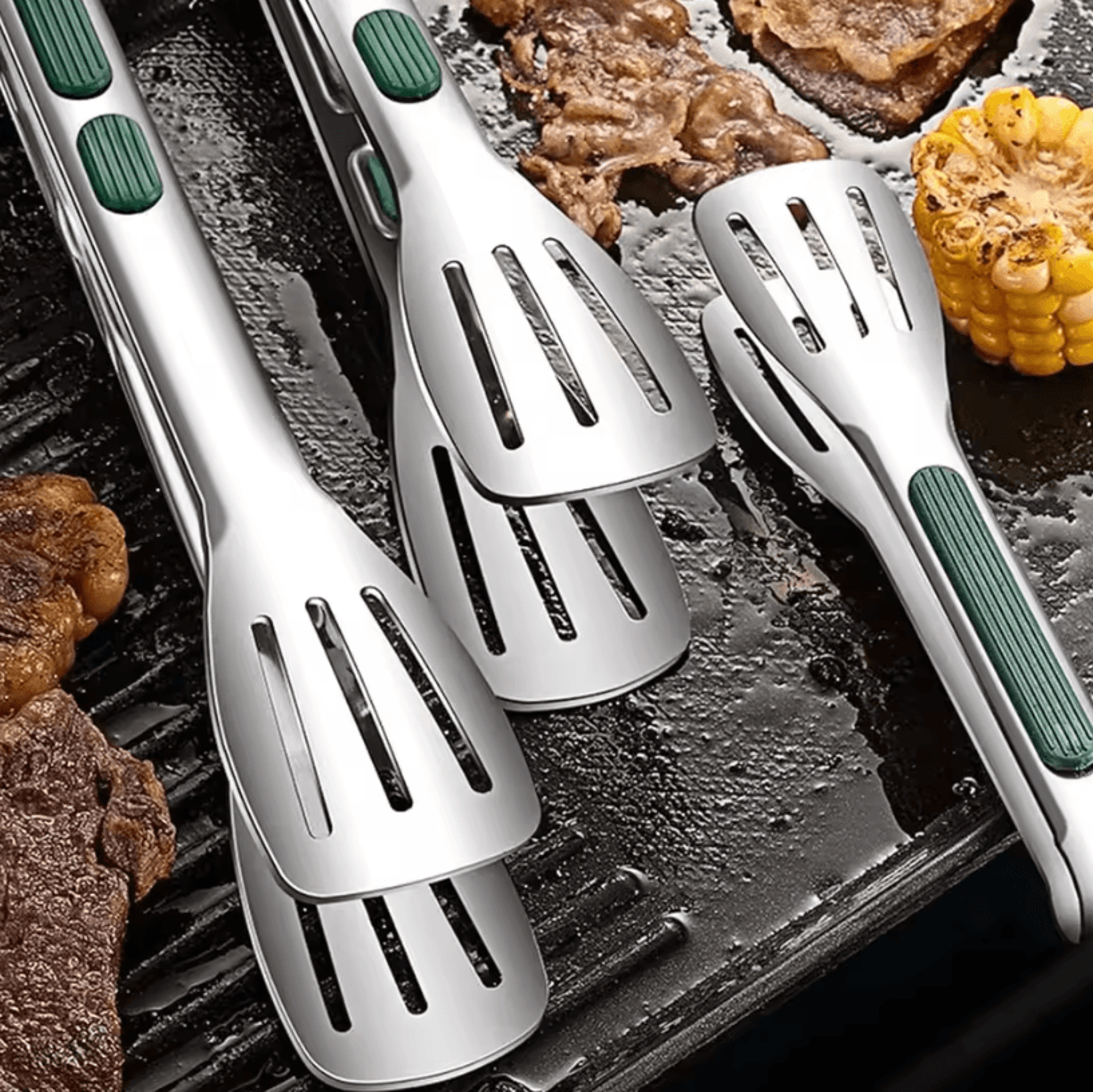 ProGrip Stainless Steel Food Tongs  NonSlip BBQ Grill Tongs For Cooking Serving  Barbecue 1