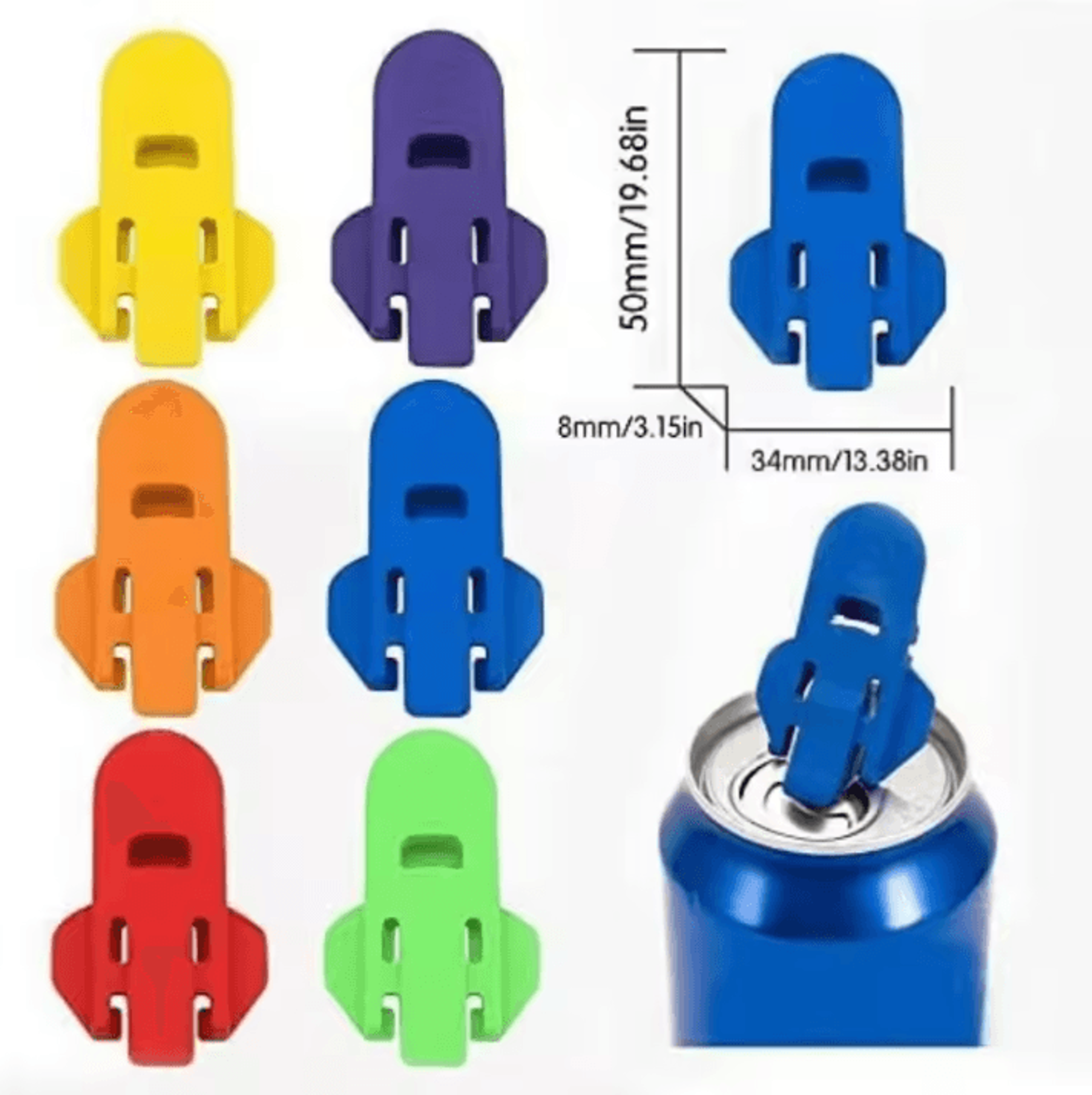 FreshSeal Beverage Can Lid Sealer Set  Portable Soda Can Cover With Rotating Dustproof Seal 6 PCS 4