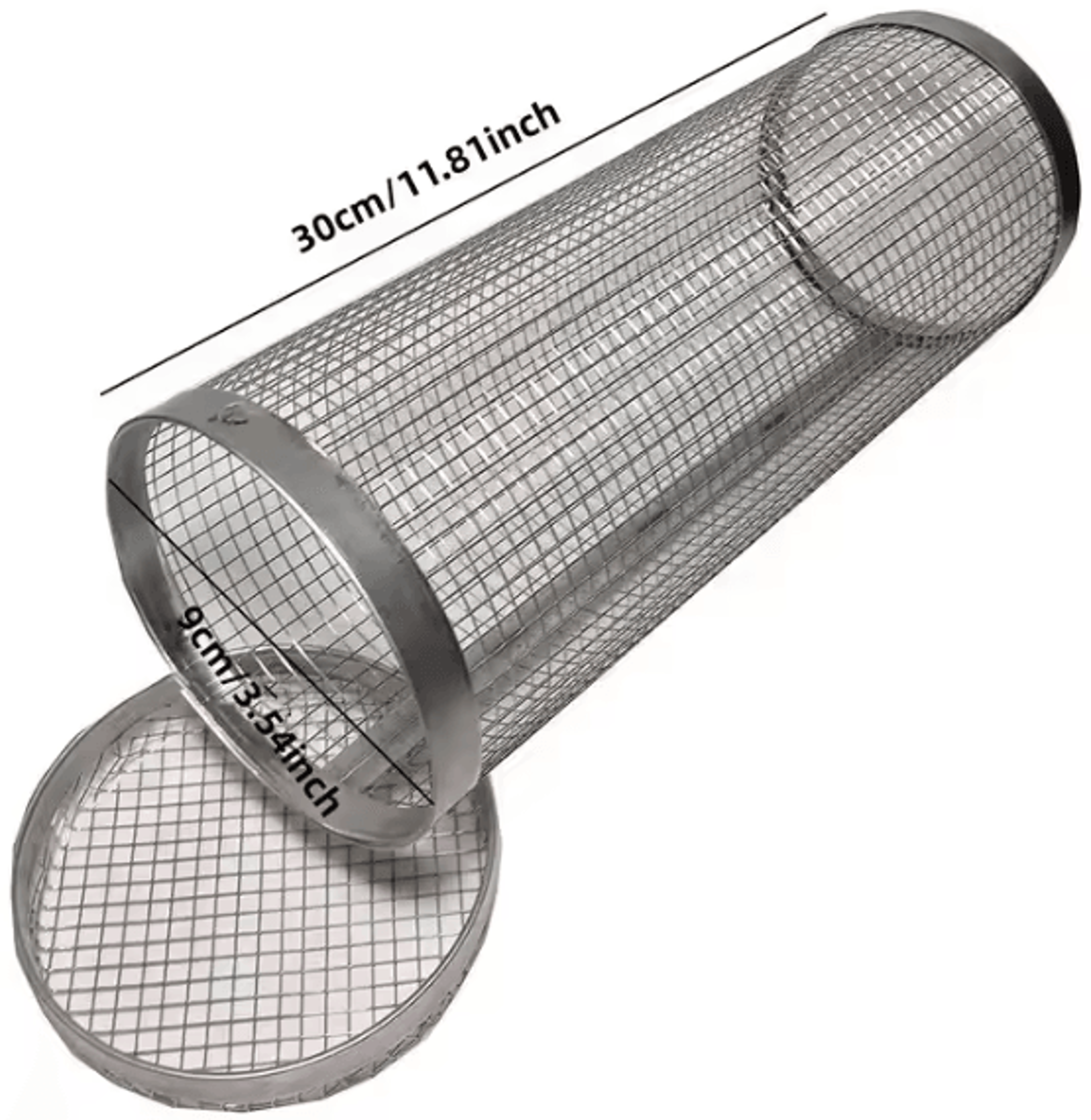Circular Stainless Steel BBQ Rolling Basket  Portable Wire Mesh Grill Basket For Camping  Outdoor B 7