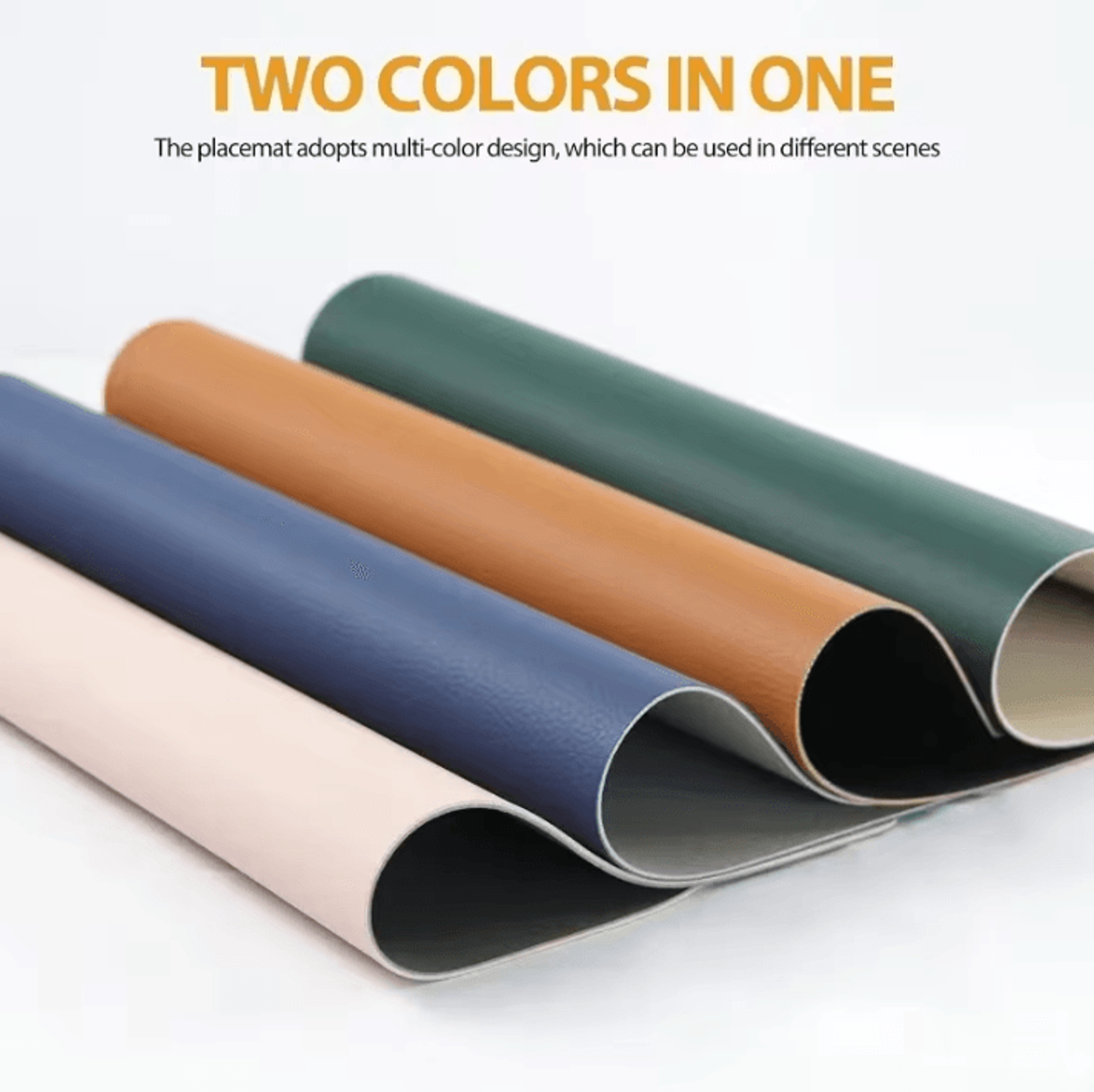 Modern Leather Table Placemats  Waterproof HeatResistant Dining Placemats With NonSlip ColorBlock D 2