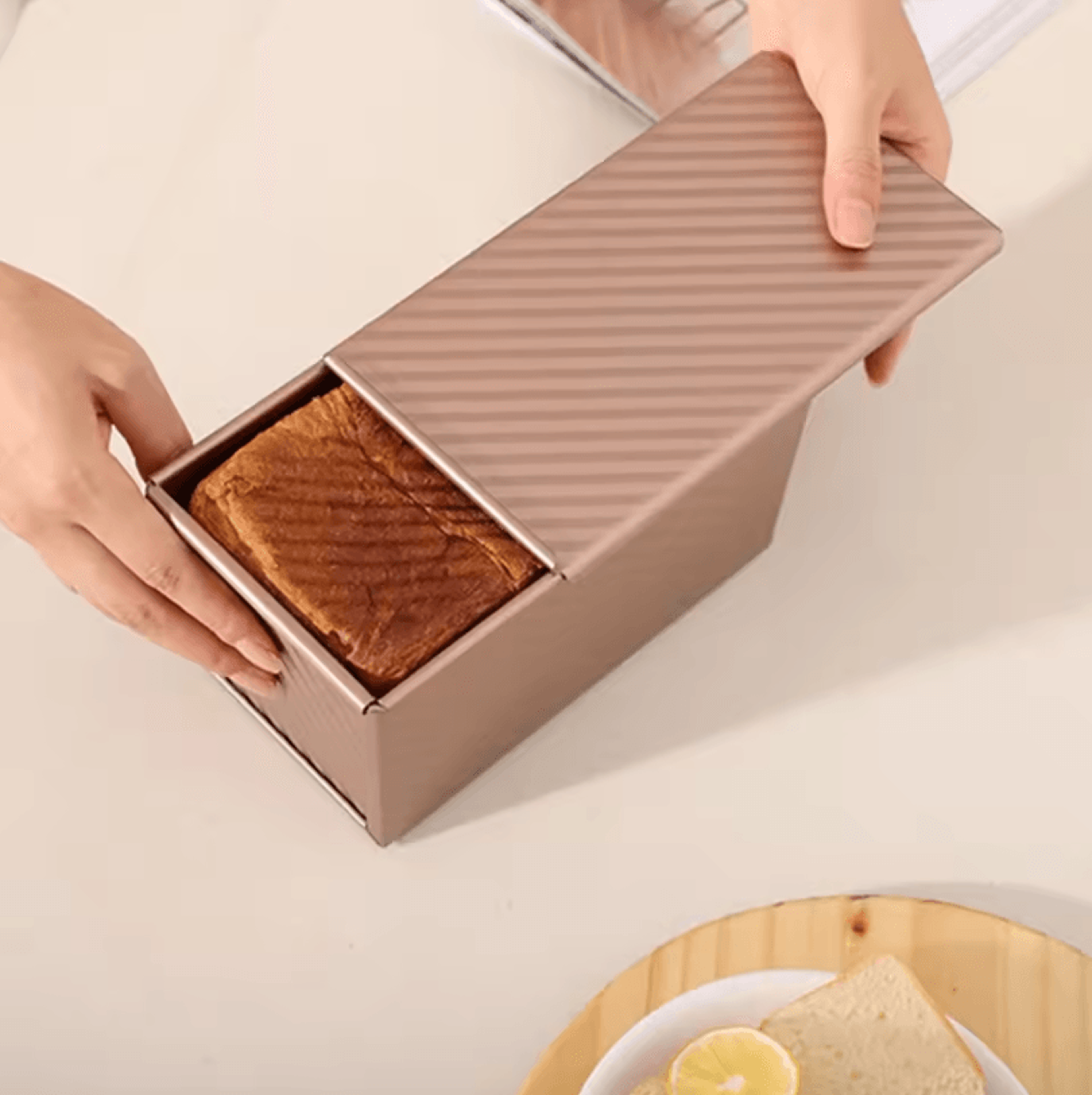 NonStick Pullman Loaf Pan With Lid  Carbon Steel Bread Baking Mold For Perfect Square Loaves 4