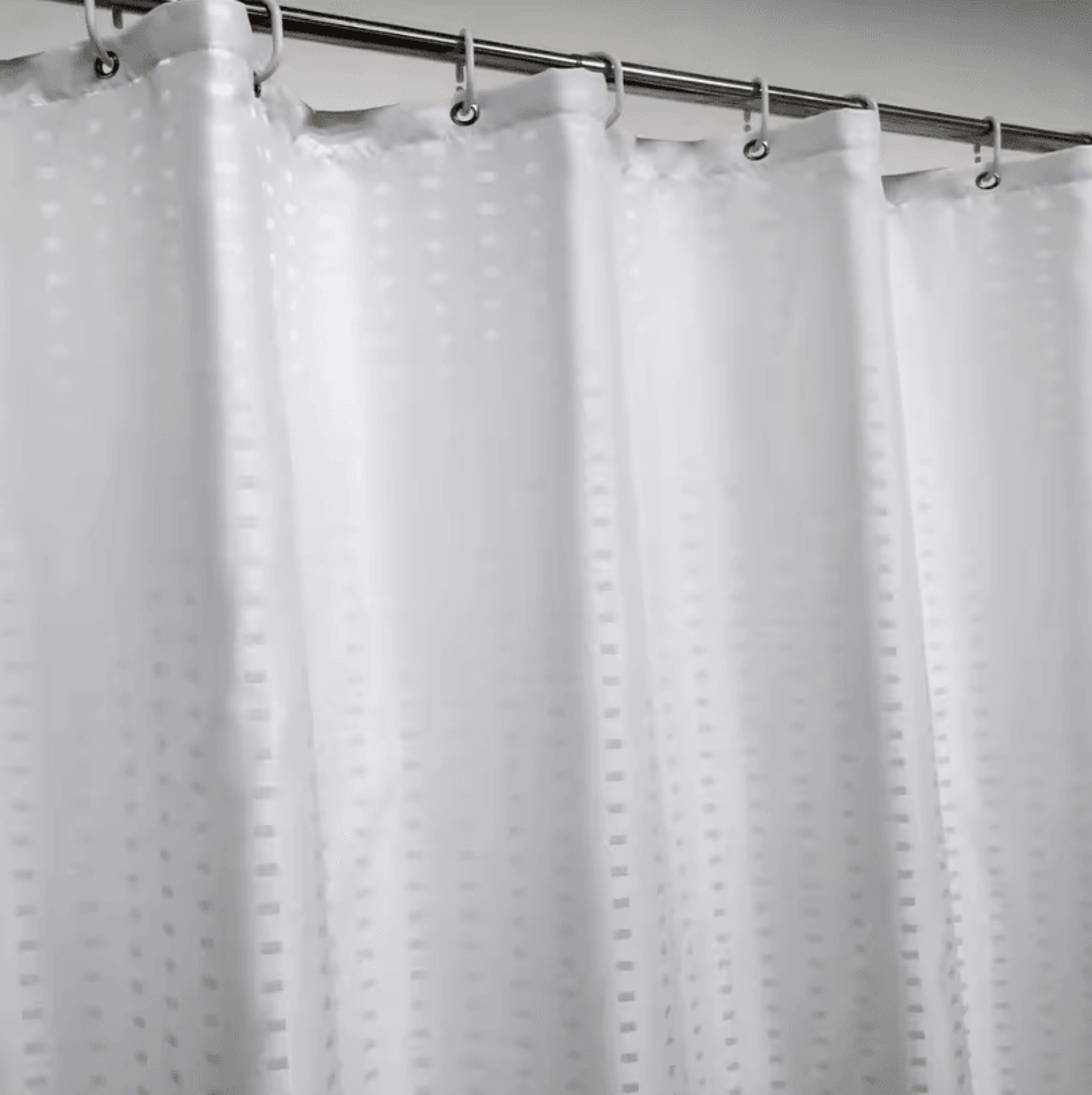 HotelGrade Water Repellent Polyester Shower Curtain  Durable Fabric Bathroom Liner With Weighted Bo 1