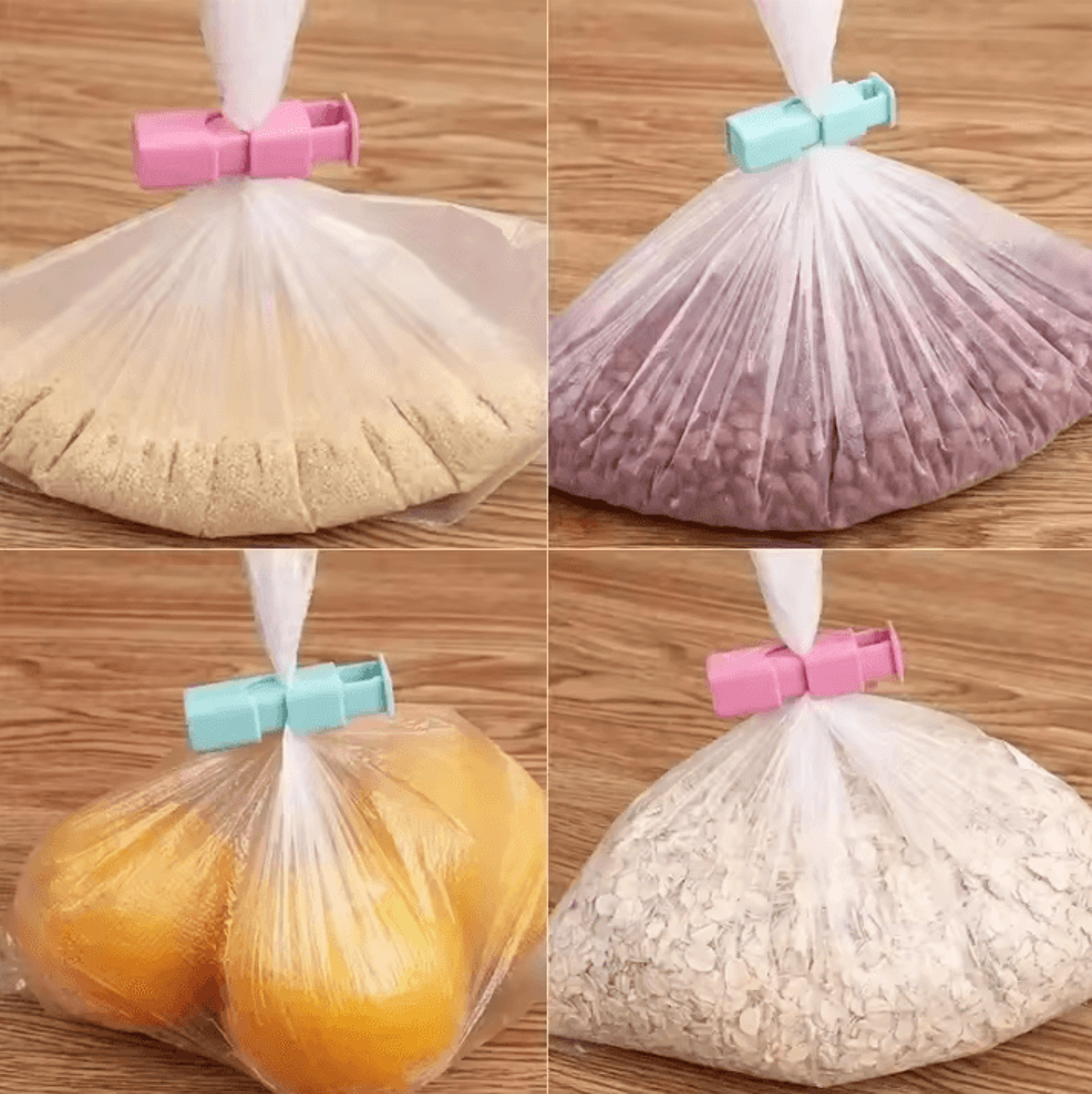 12PCS Reusable Bread Bag Clips  Squeeze  Lock Food Sealing Clips For Snacks And Storage 2