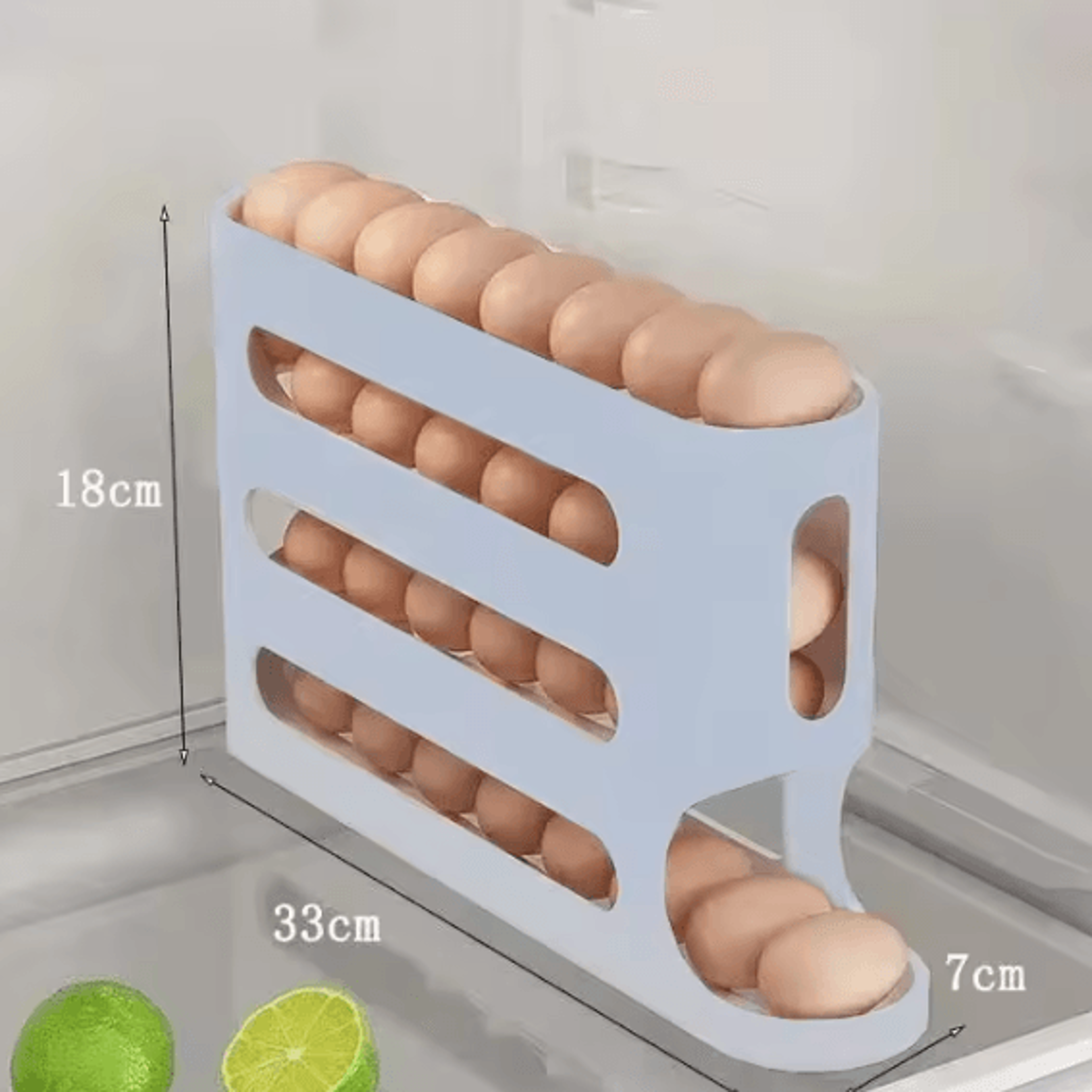 24 Layer Rolling Egg Holder For Fridge  Automatic Egg Dispenser Storage Container 7