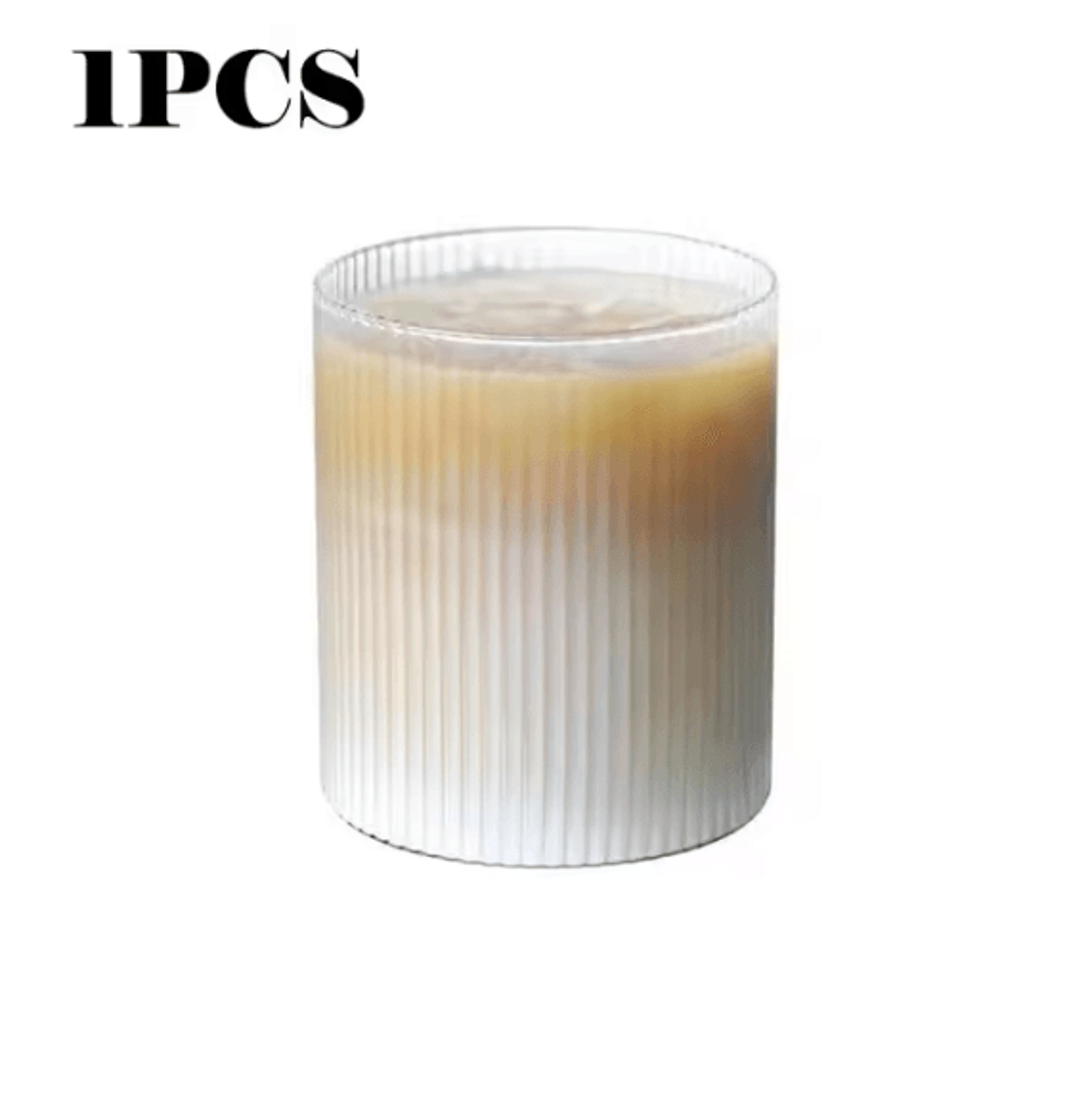 Japanese Striped Glass Coffee Cup  300ml Transparent Bubble Tea  Whiskey Tumbler 4