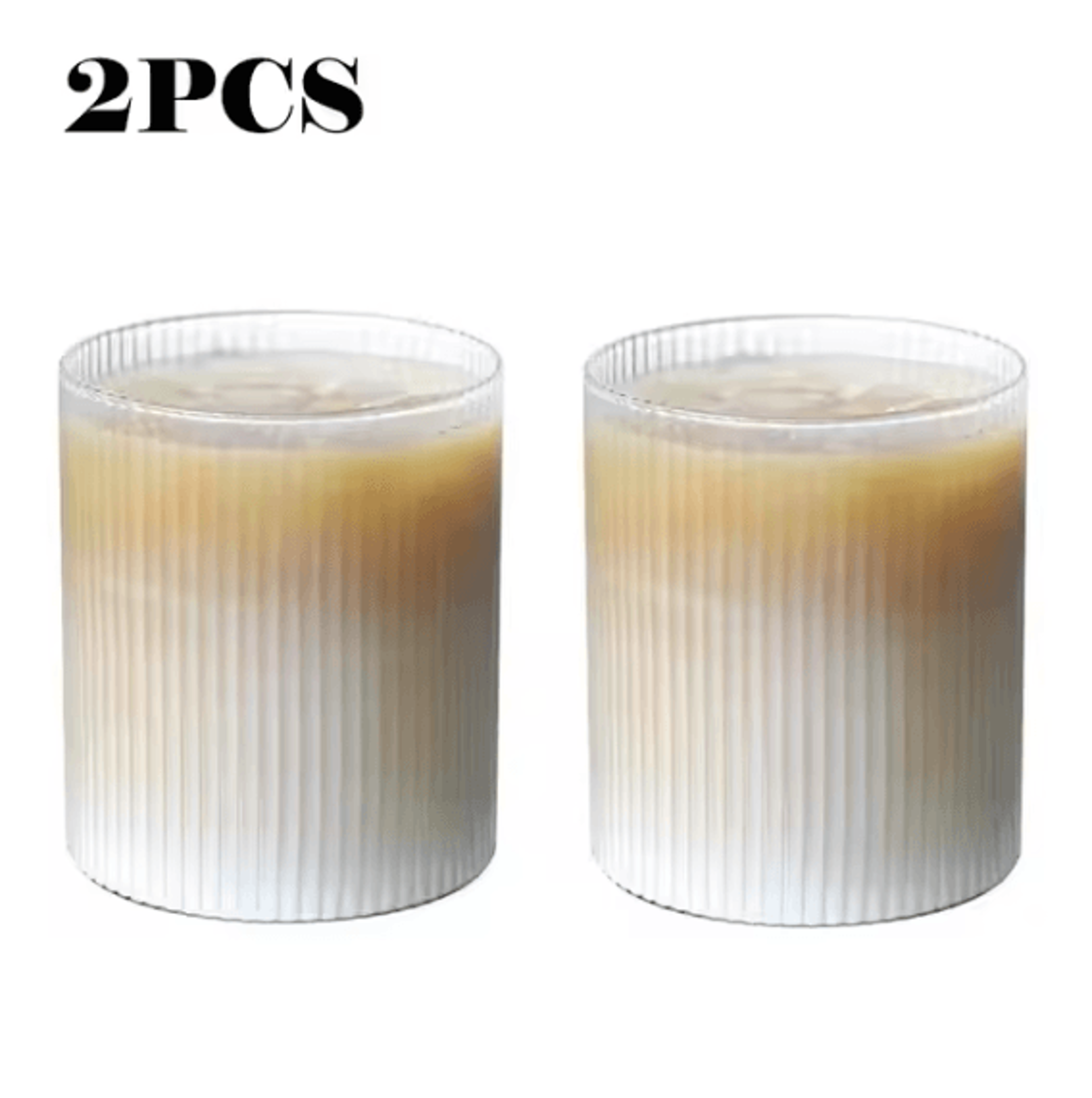 Japanese Striped Glass Coffee Cup  300ml Transparent Bubble Tea  Whiskey Tumbler 5