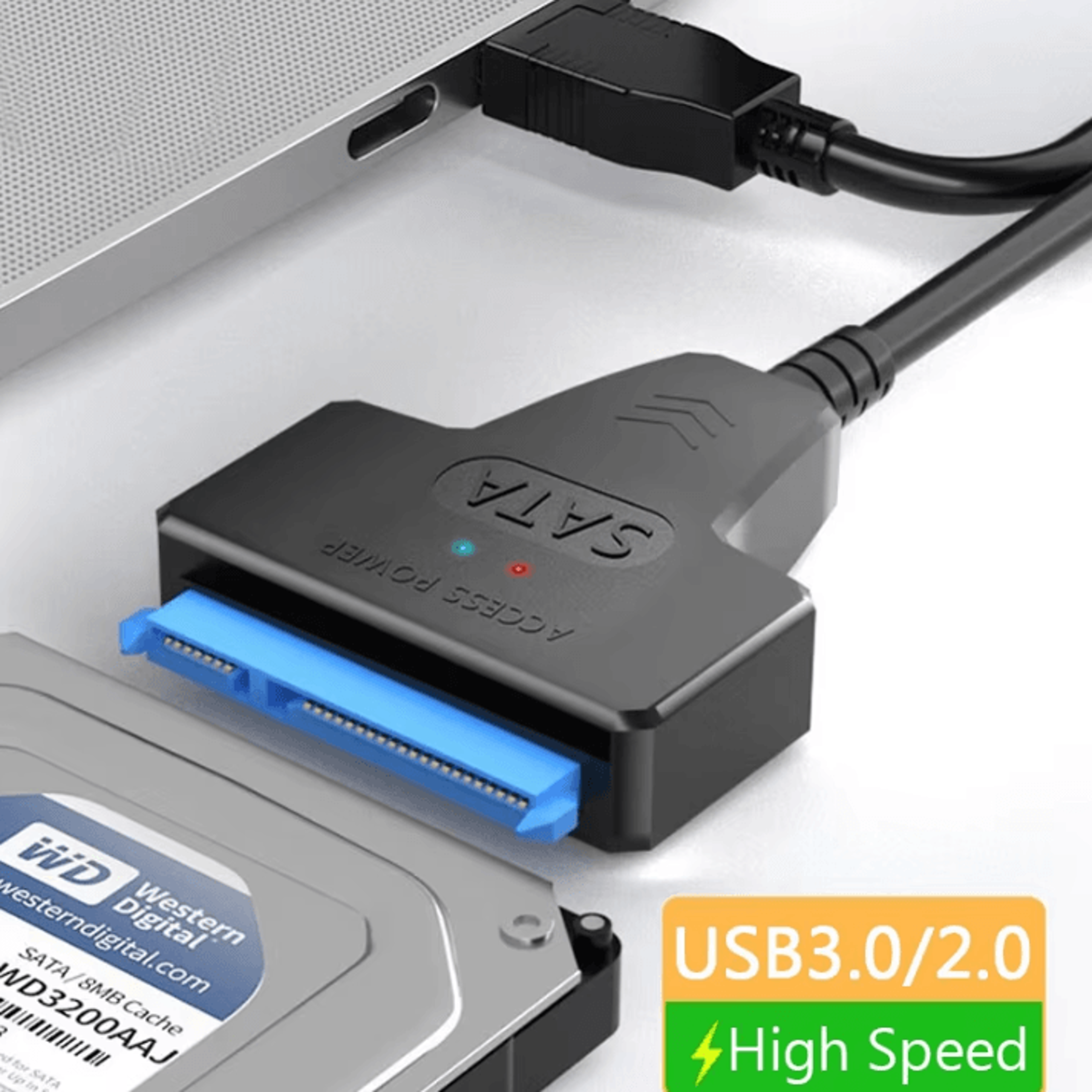 SATA To USB 30 Adapter Cable  6Gbps External SSDHDD Converter For 25 Inch Drives 0