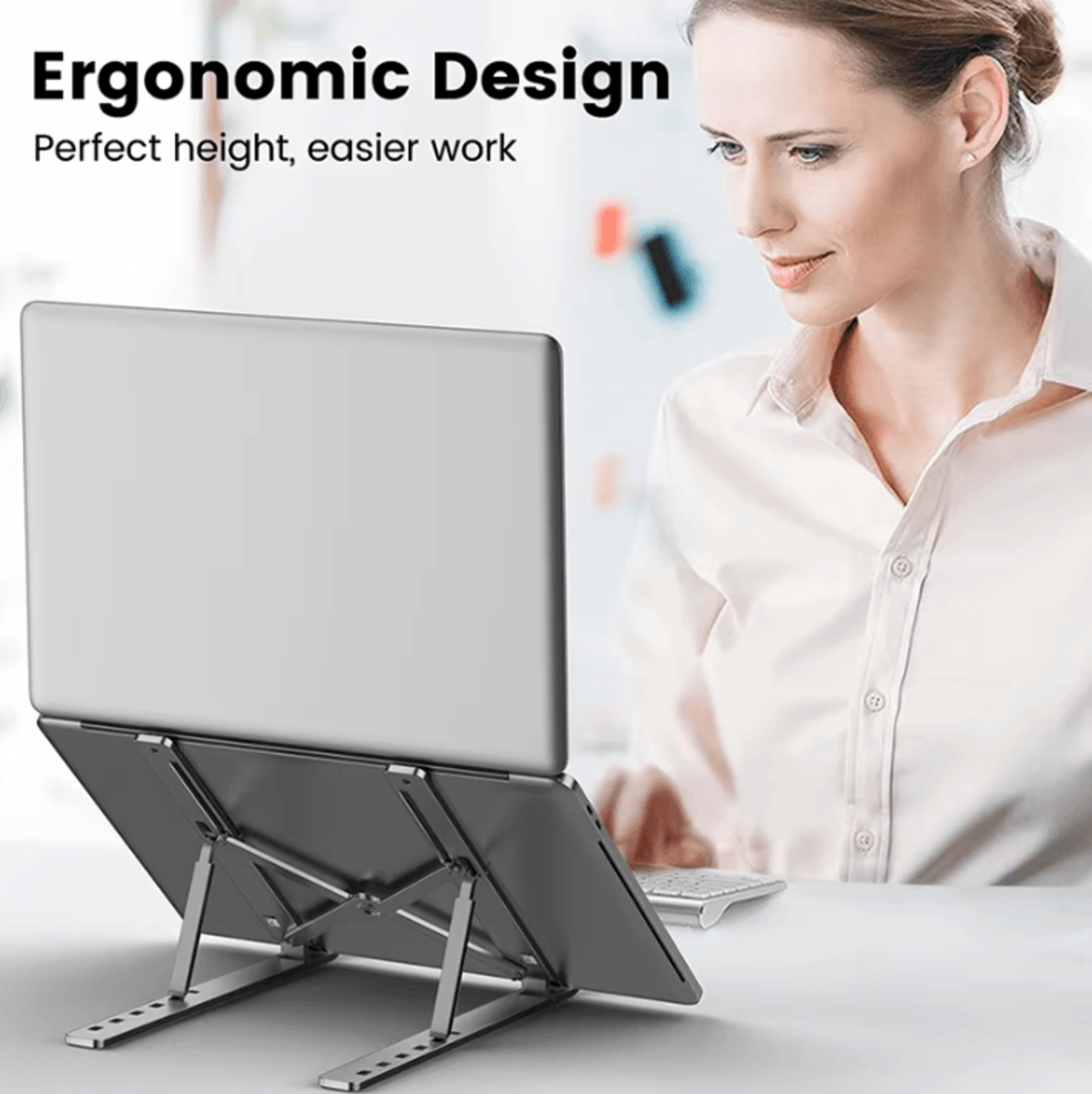 Adjustable Aluminum Laptop Stand  Foldable Ergonomic Cooling Stand For Notebook  MacBook 1