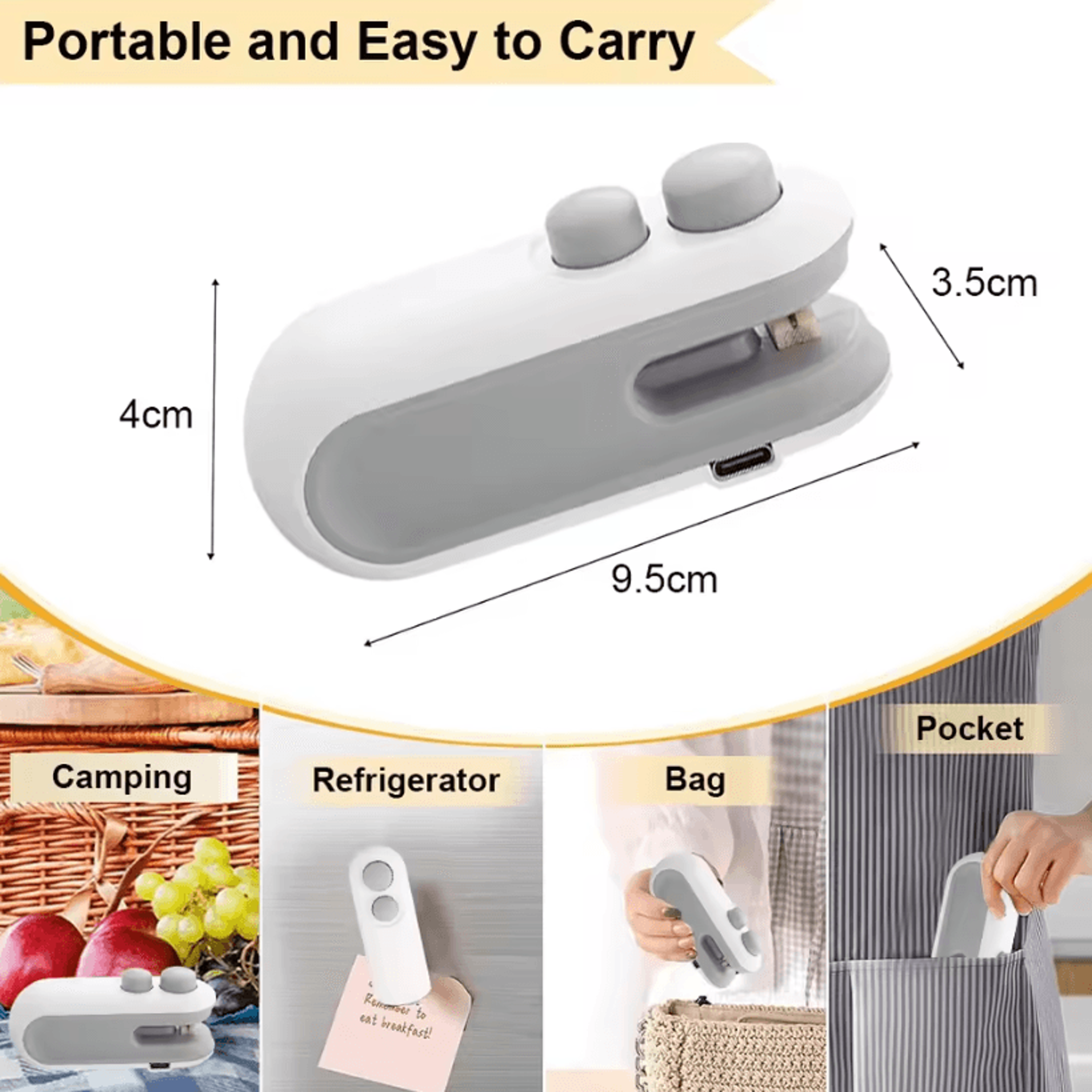 Mini Handheld Heat Bag Sealer  Portable Food Storage Plastic Sealing Machine 5