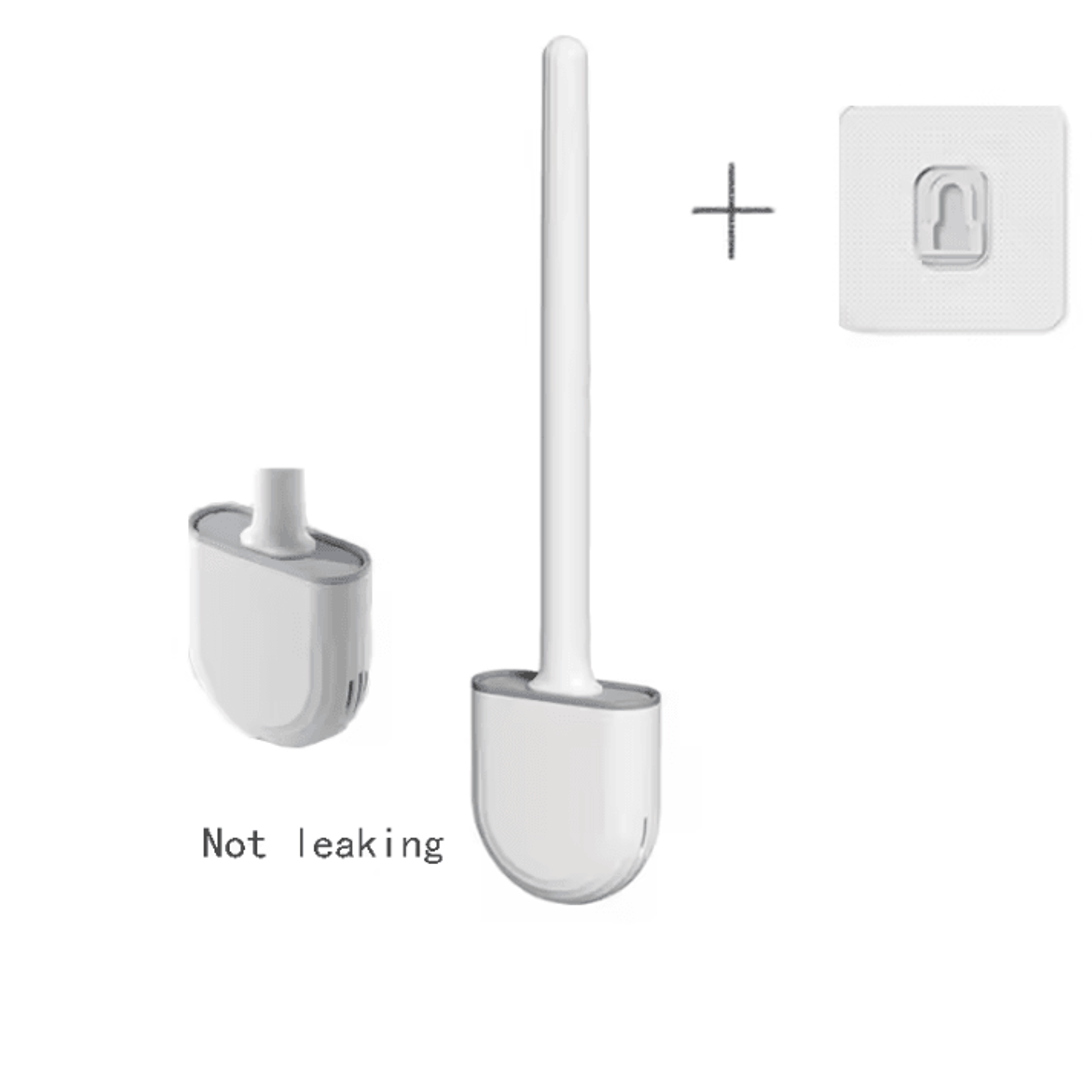 WallMounted Silicone Toilet Brush With Holder  Long Handle Hygienic Bathroom Cleaning Tool 8