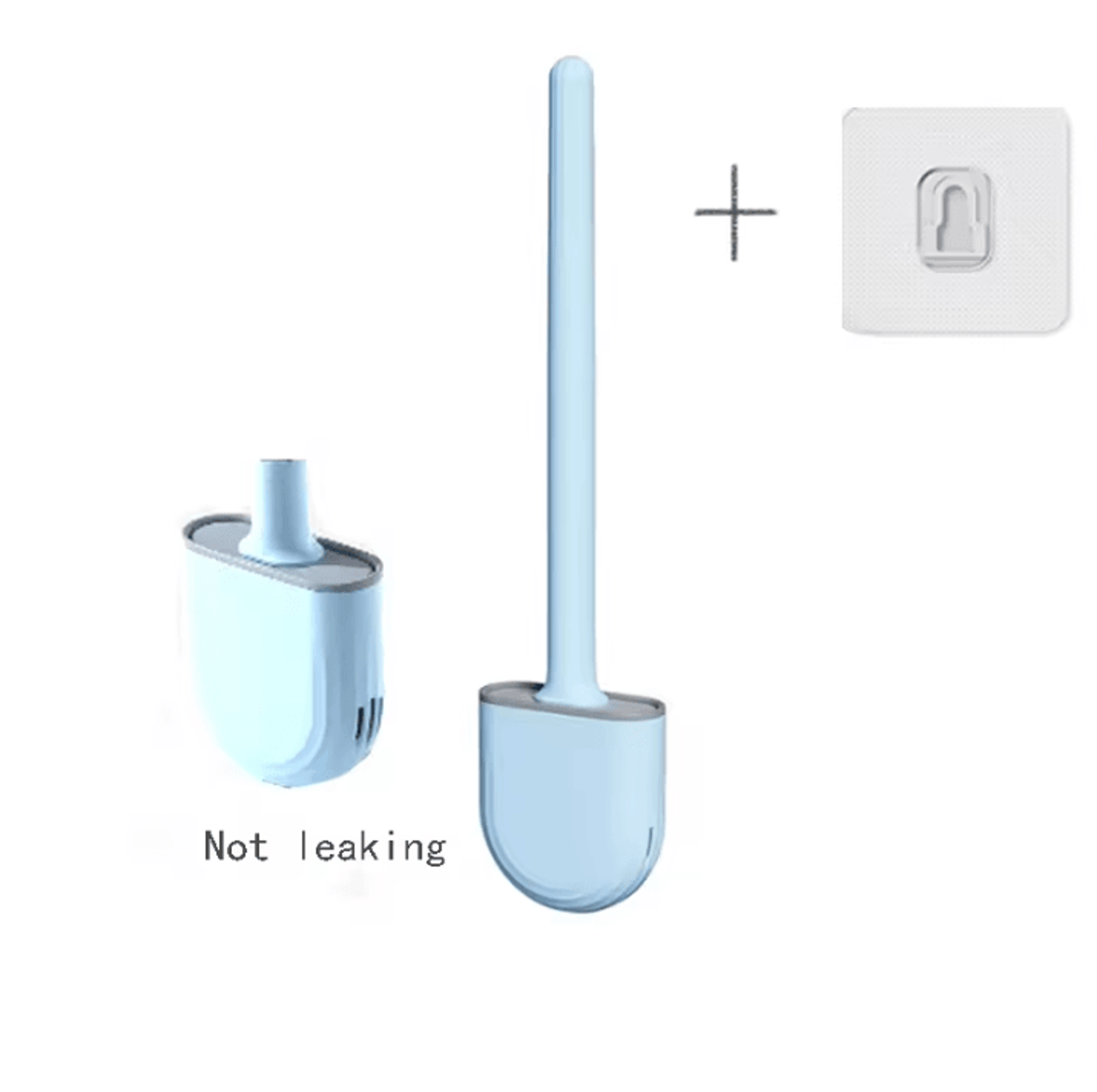 WallMounted Silicone Toilet Brush With Holder  Long Handle Hygienic Bathroom Cleaning Tool 10